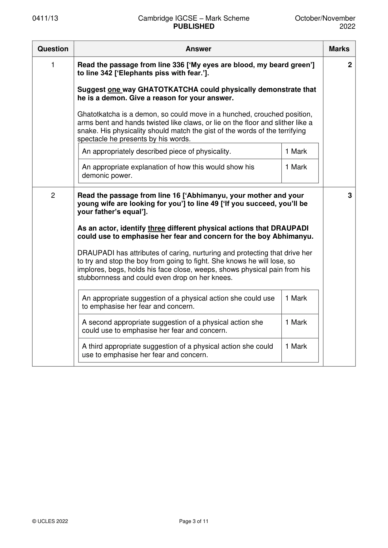 Mark scheme, page 3 of 11