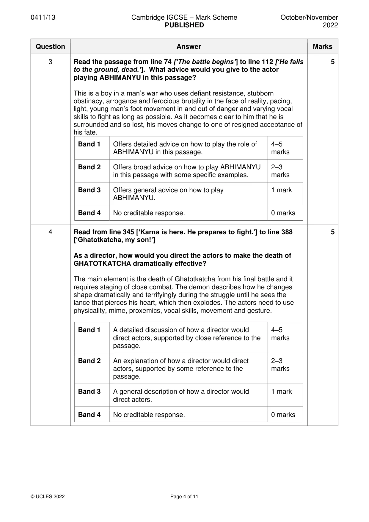 Mark scheme, page 4 of 11