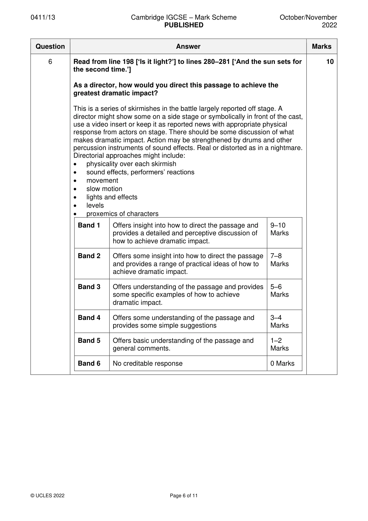 Mark scheme, page 6 of 11