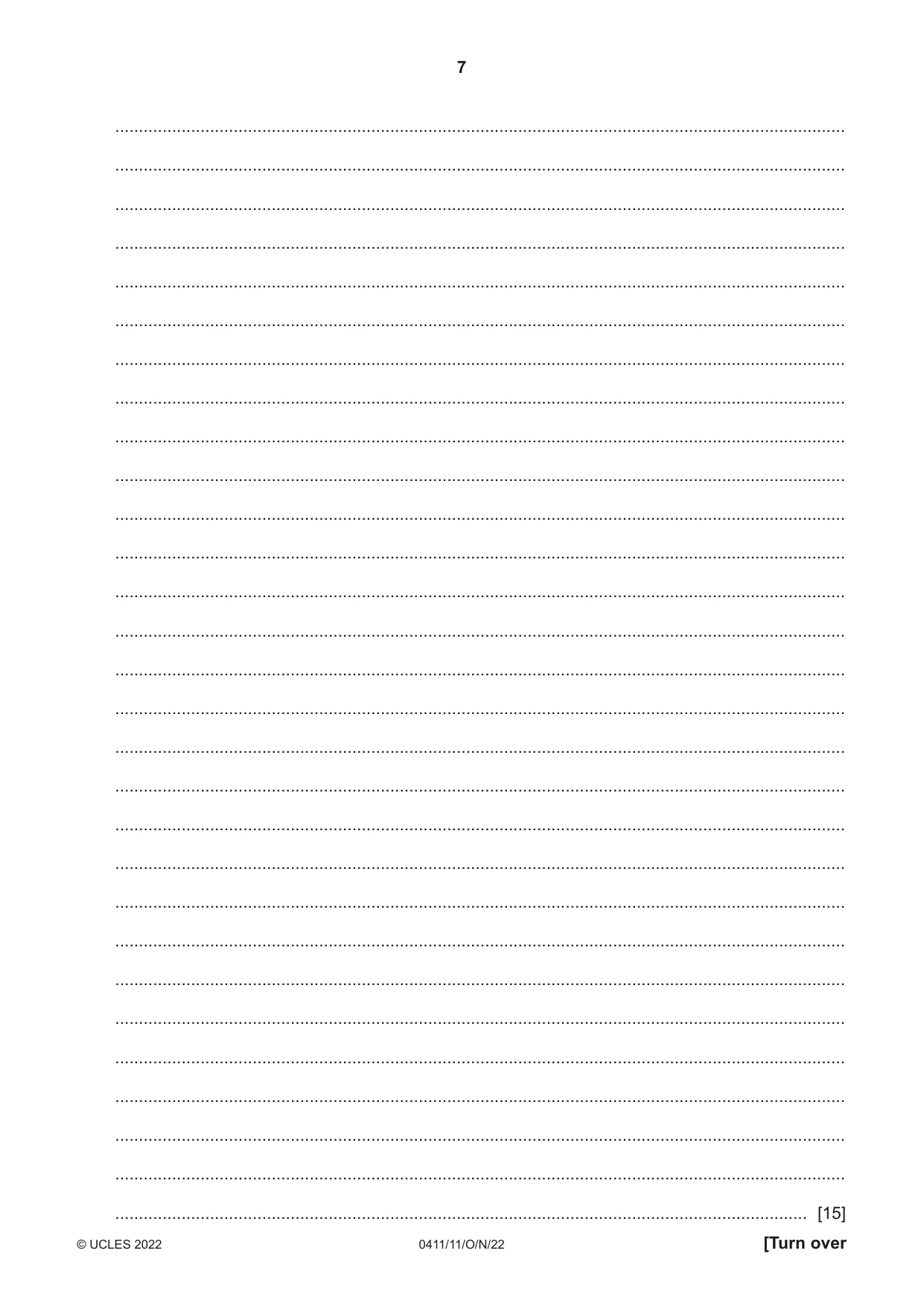 Cambridge IGCSE Drama 0411 2022 Oct/Nov Paper 1 · Variant 1 question paper, page 7 of 12