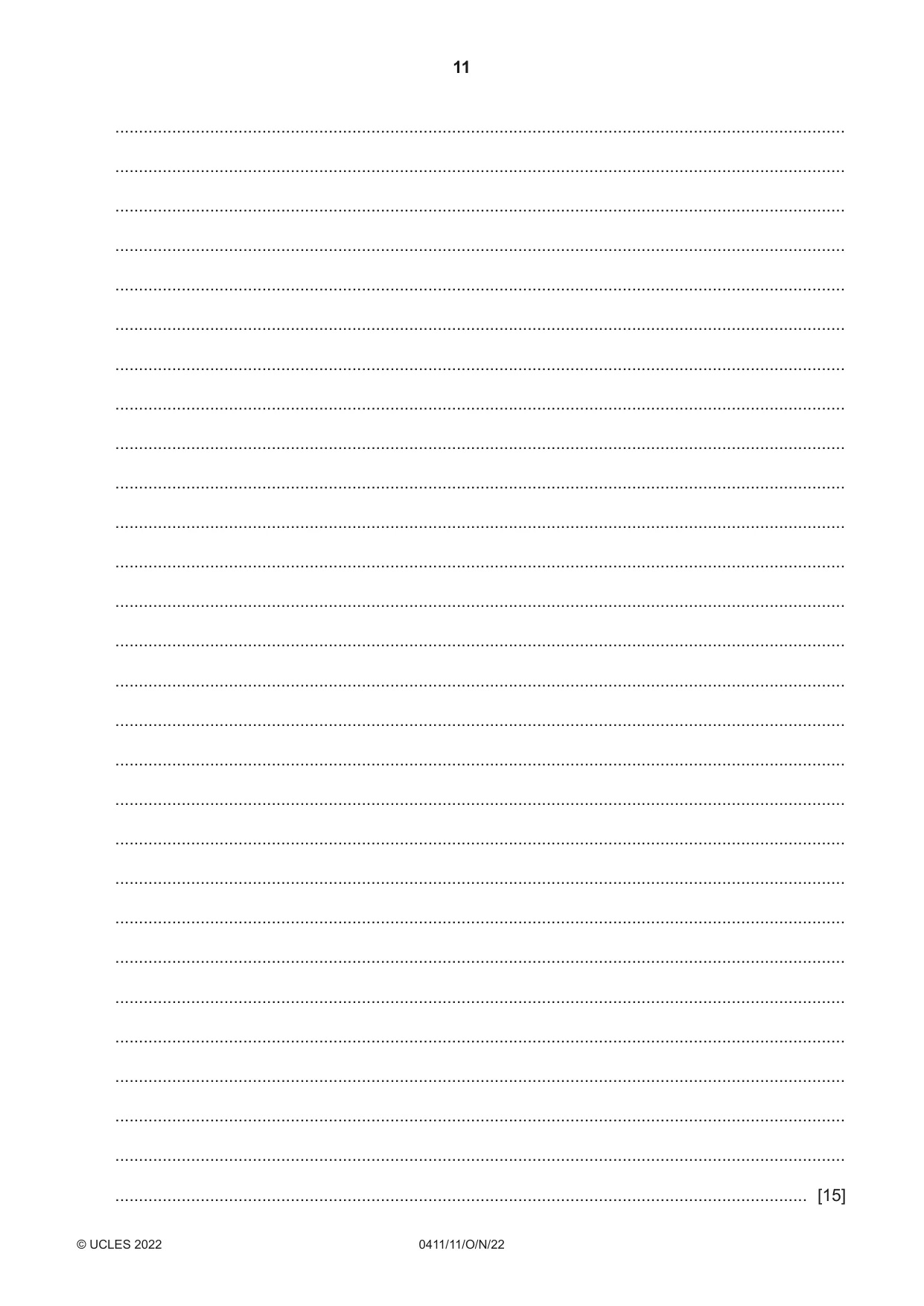 Cambridge IGCSE Drama 0411 2022 Oct/Nov Paper 1 · Variant 1 question paper, page 11 of 12