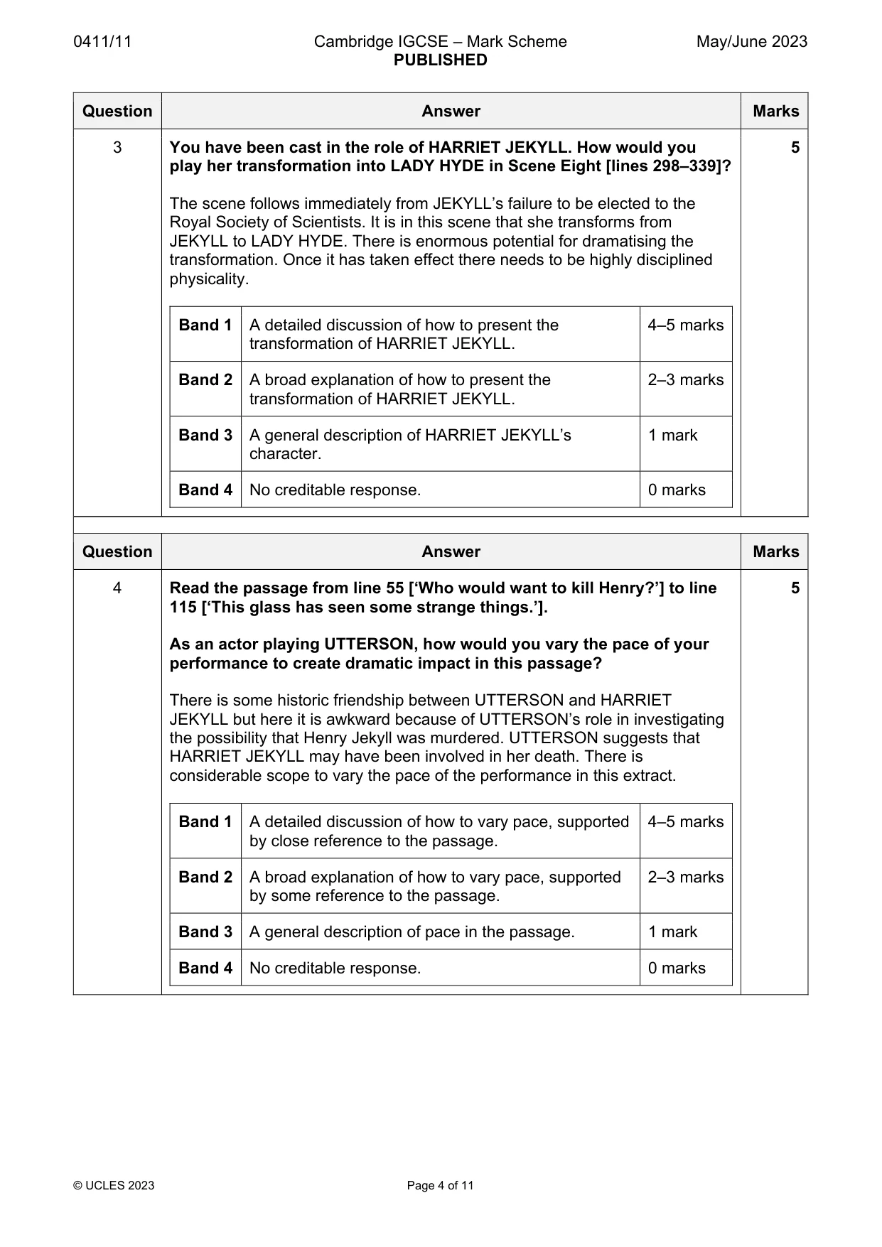 Mark scheme, page 4 of 11