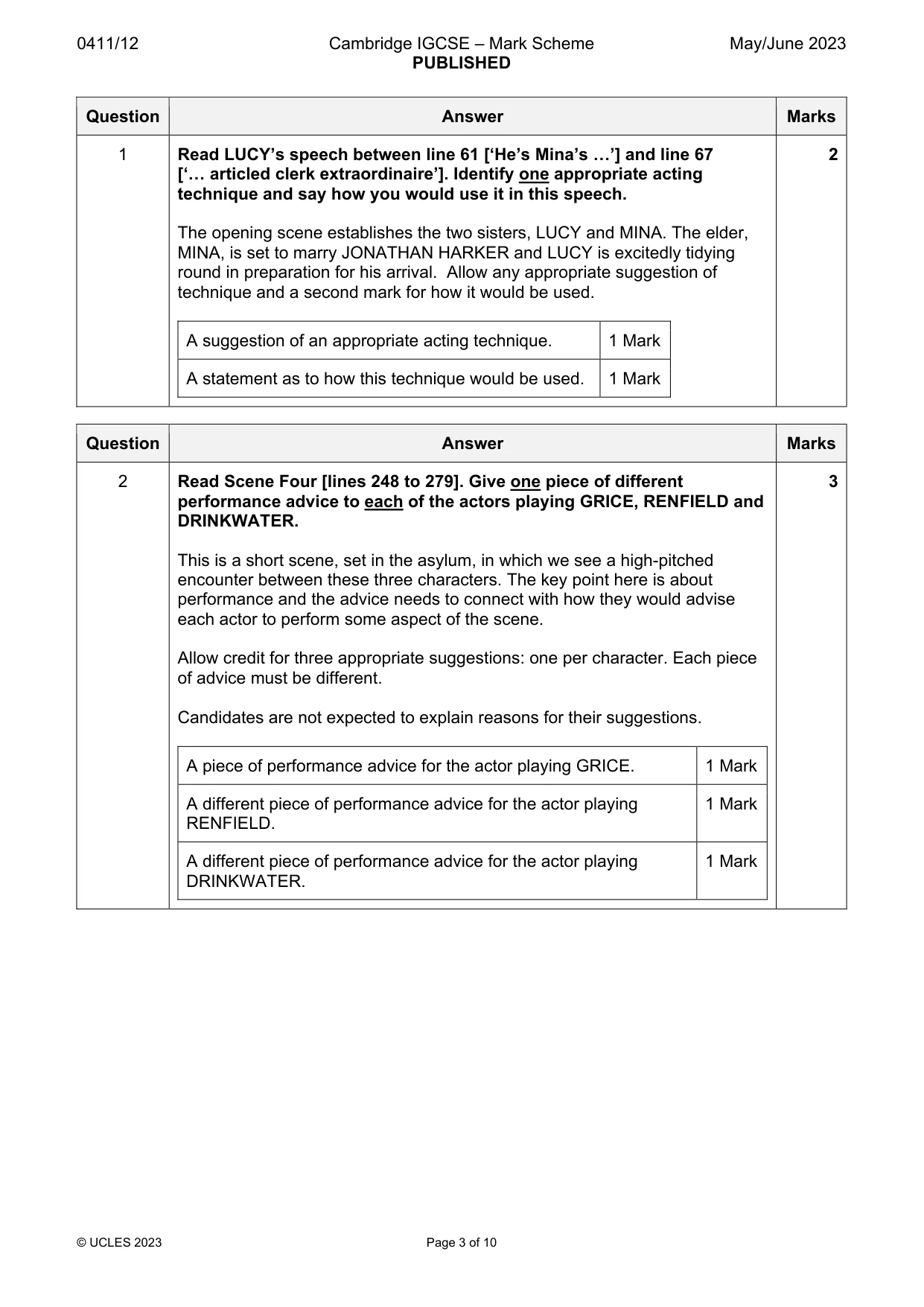 Mark scheme, page 3 of 10