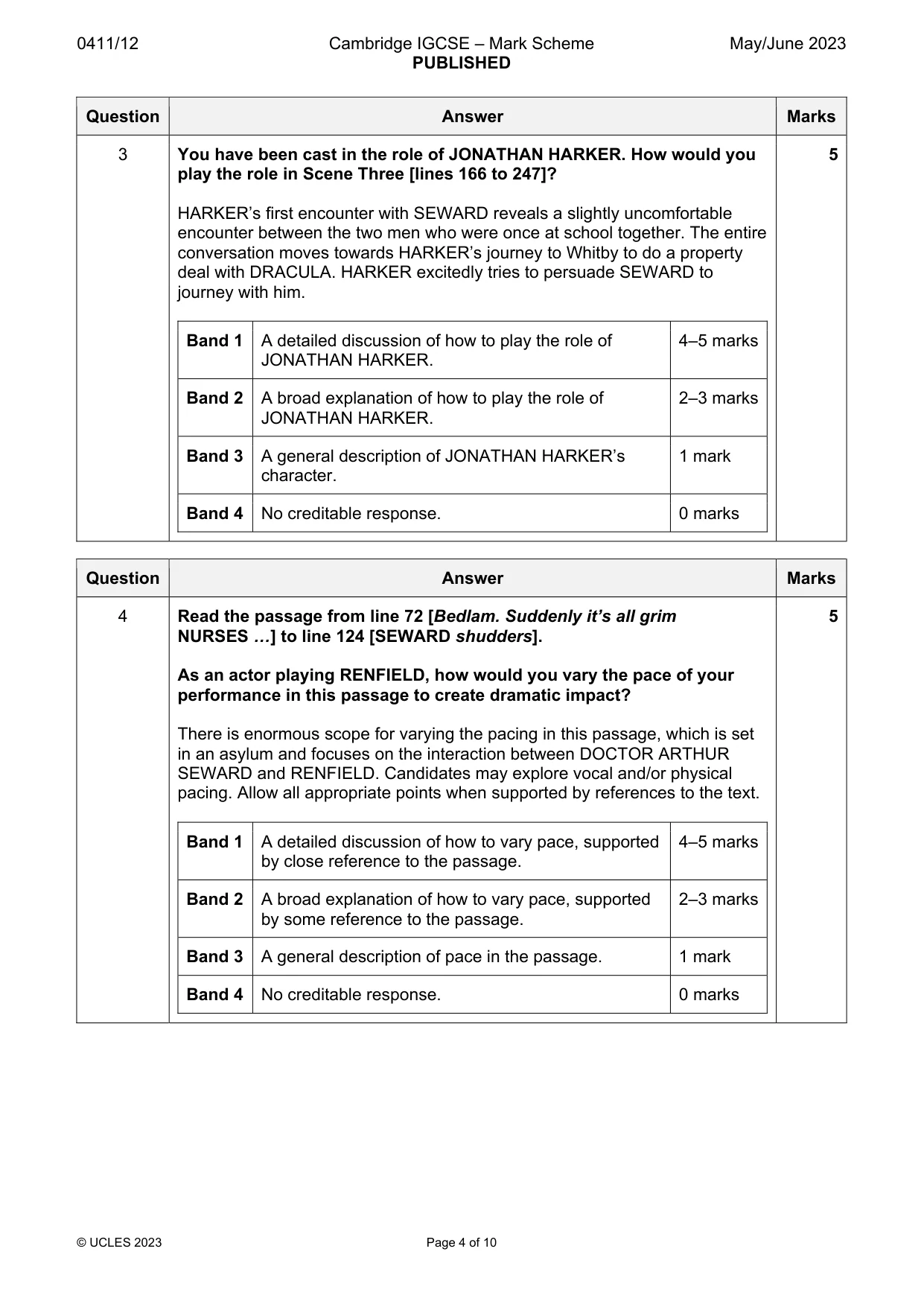 Mark scheme, page 4 of 10