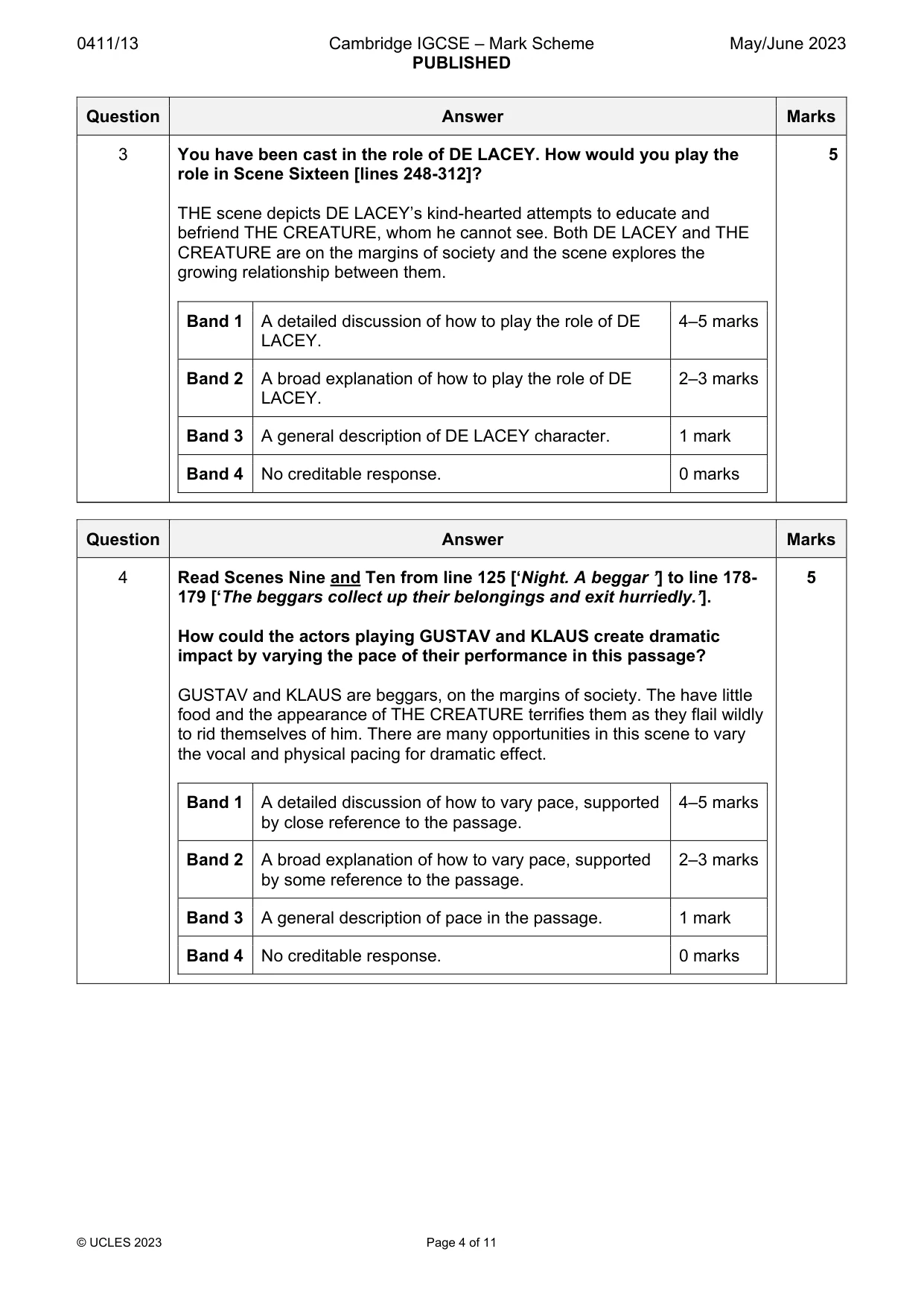 Mark scheme, page 4 of 11