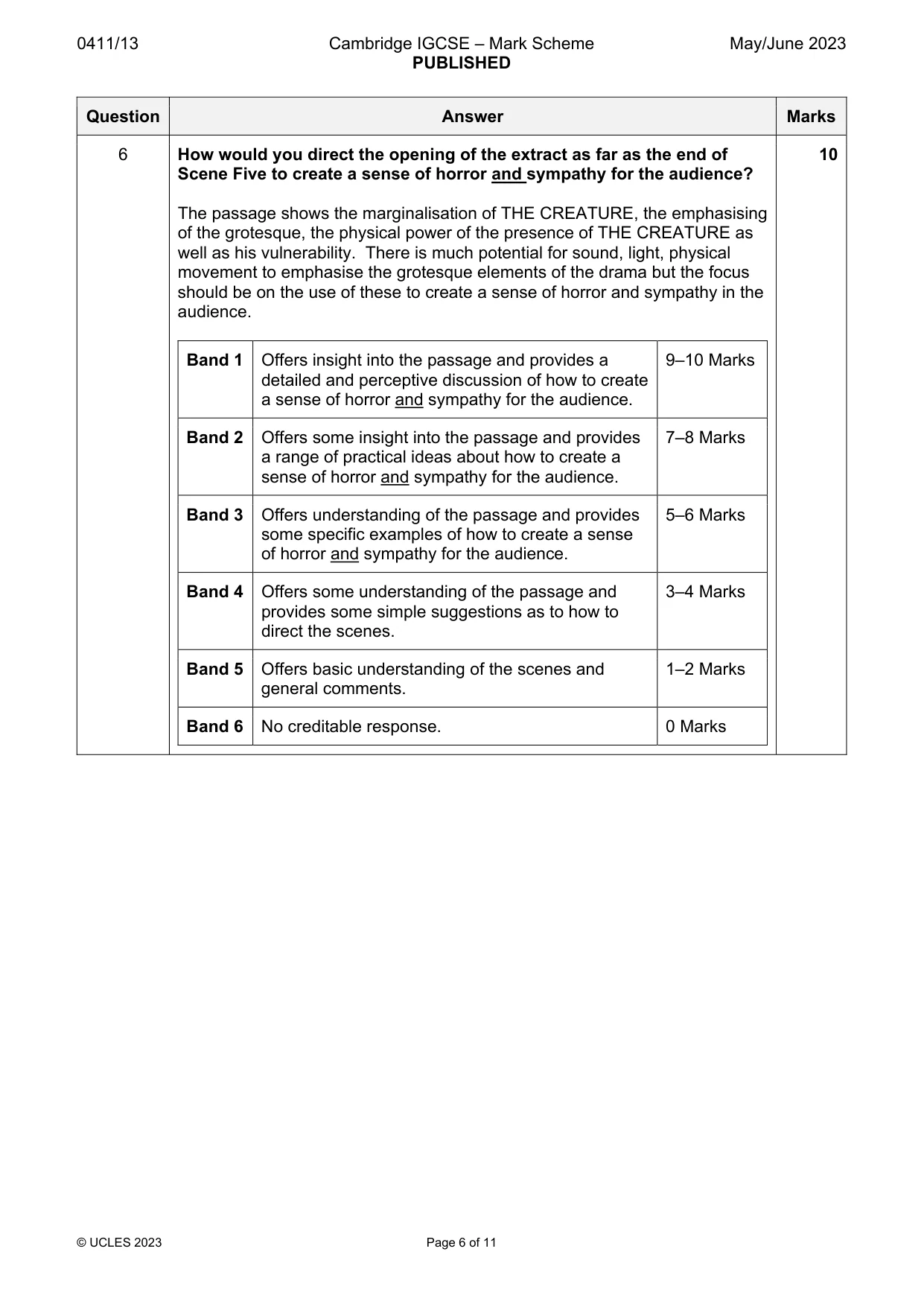 Mark scheme, page 6 of 11