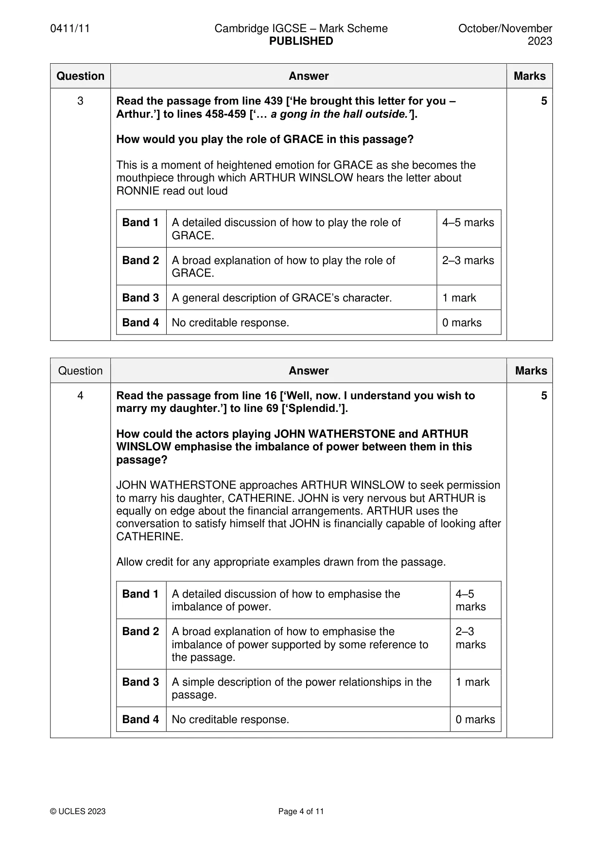 Mark scheme, page 4 of 11