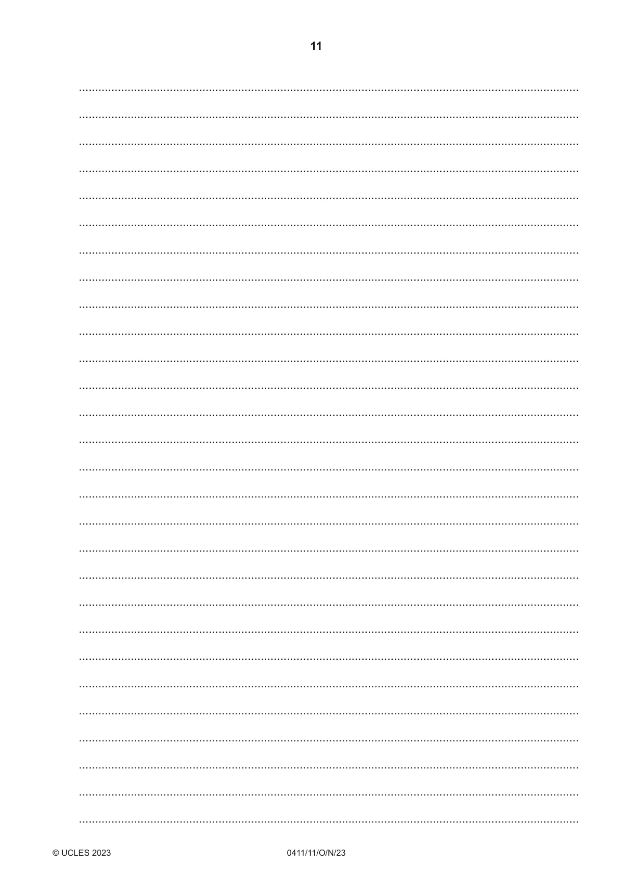 Cambridge IGCSE Drama 0411 2023 Oct/Nov Paper 1 · Variant 1 question paper, page 11 of 12