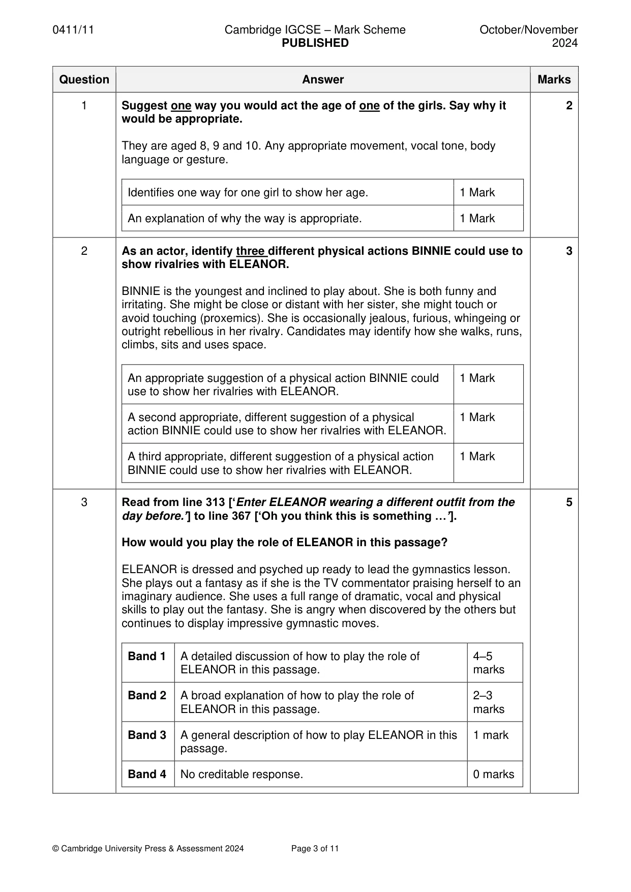 Mark scheme, page 3 of 11