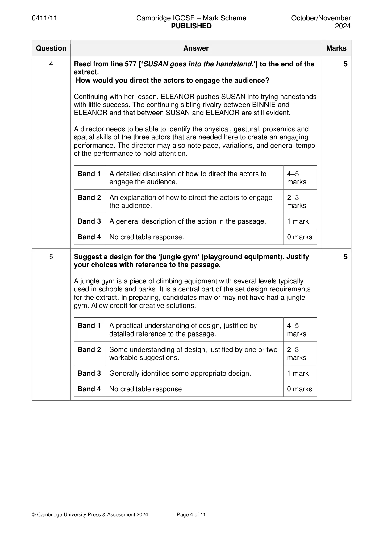 Mark scheme, page 4 of 11