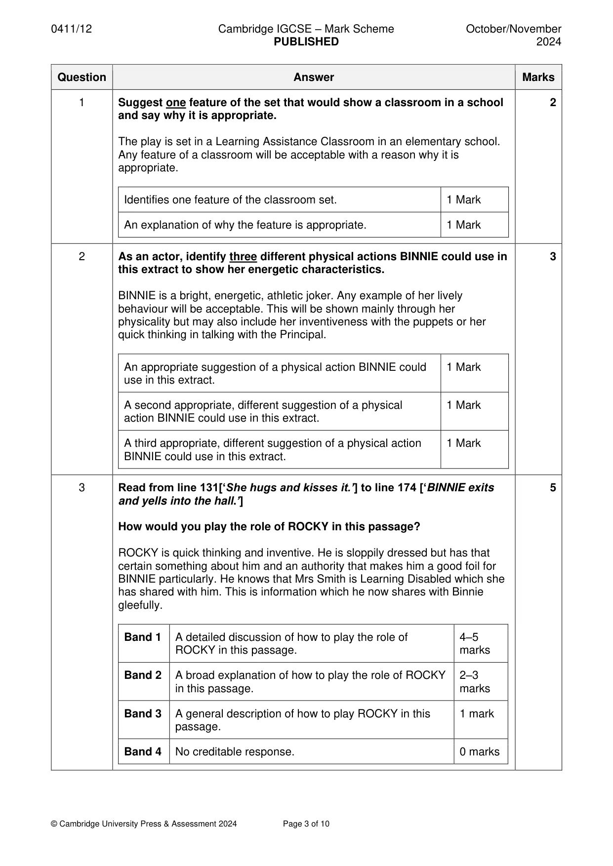 Mark scheme, page 3 of 10