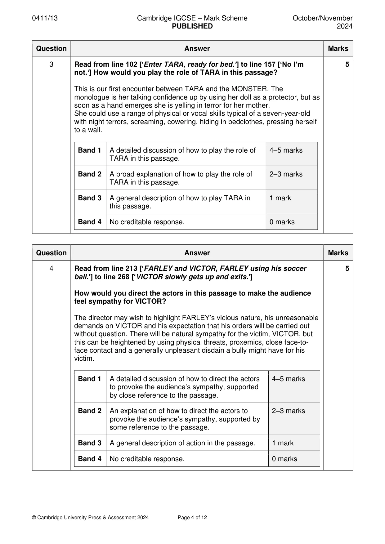 Mark scheme, page 4 of 12