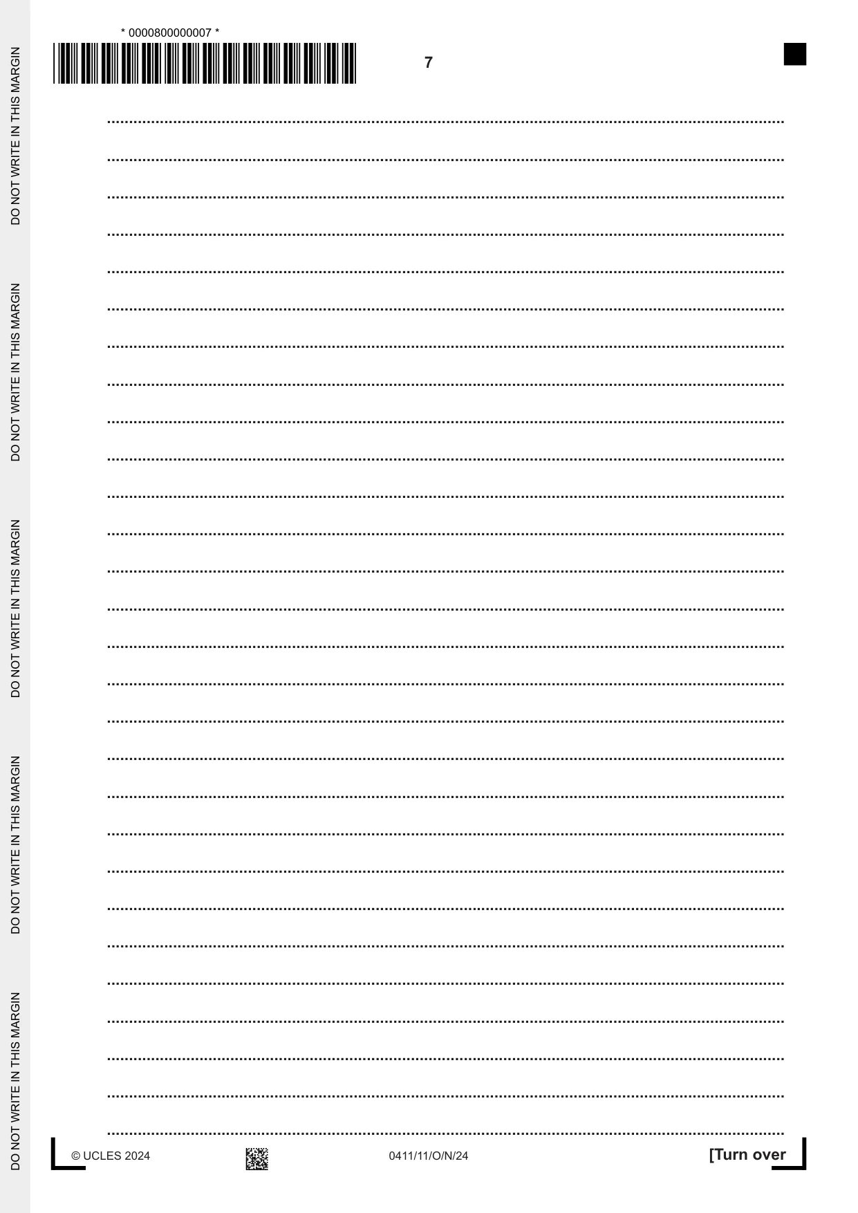 Cambridge IGCSE Drama 0411 2024 Oct/Nov Paper 1 · Variant 1 question paper, page 7 of 12