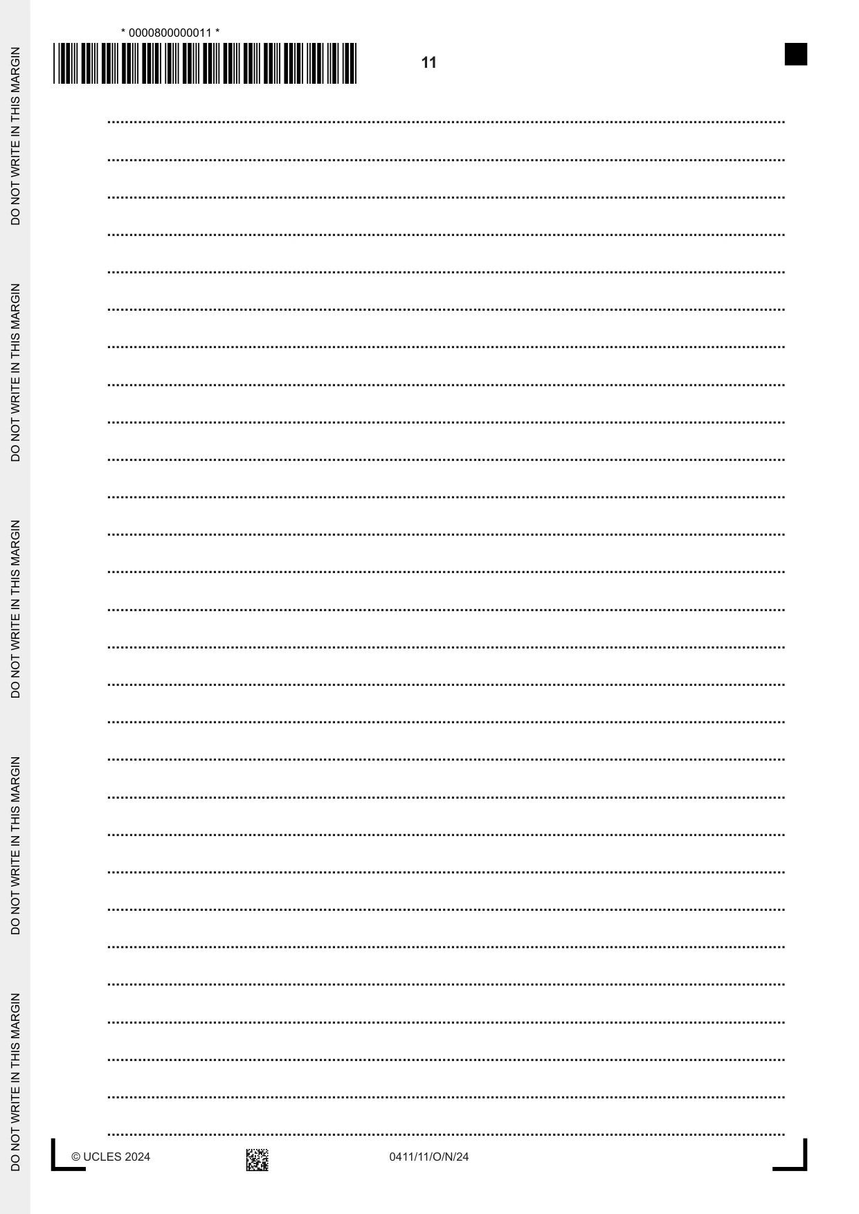 Cambridge IGCSE Drama 0411 2024 Oct/Nov Paper 1 · Variant 1 question paper, page 11 of 12