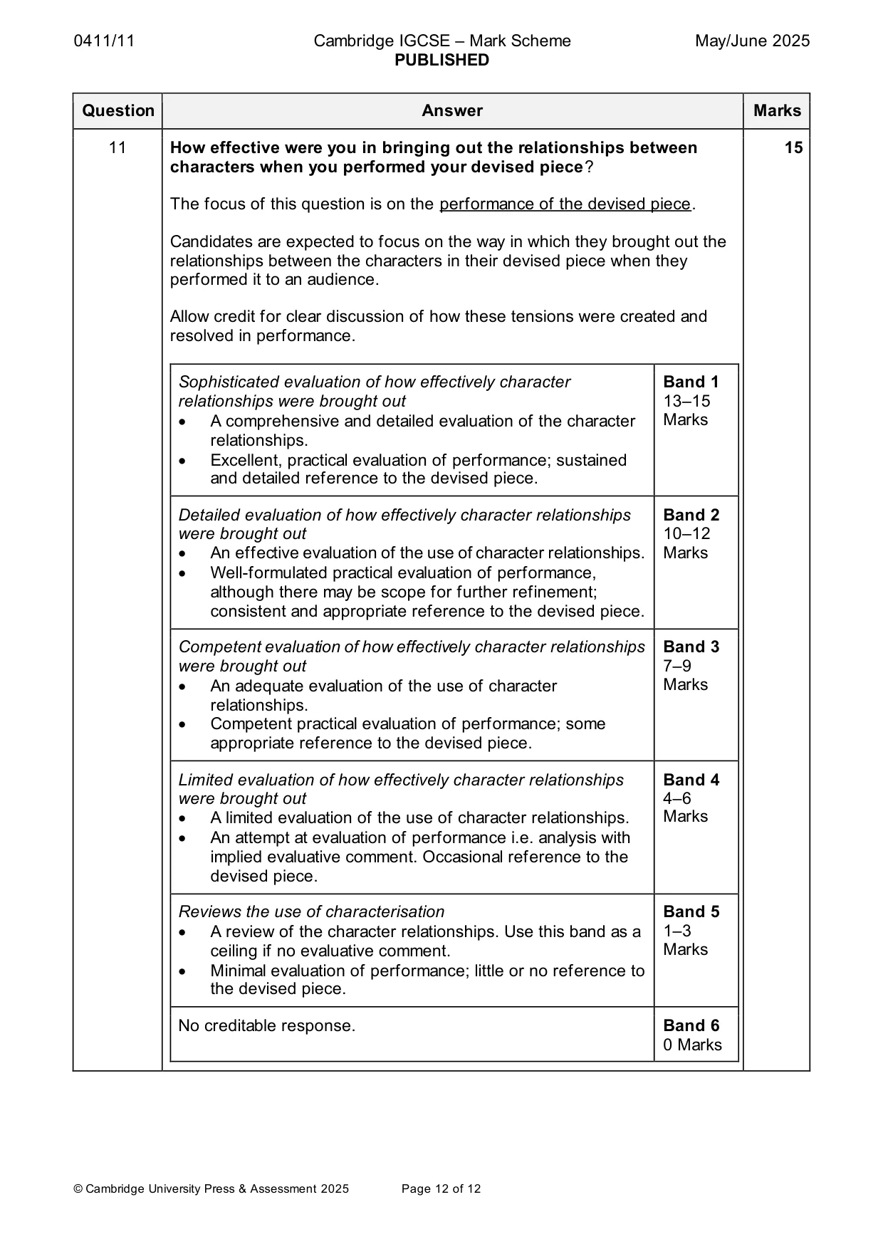 Mark scheme, page 12 of 12