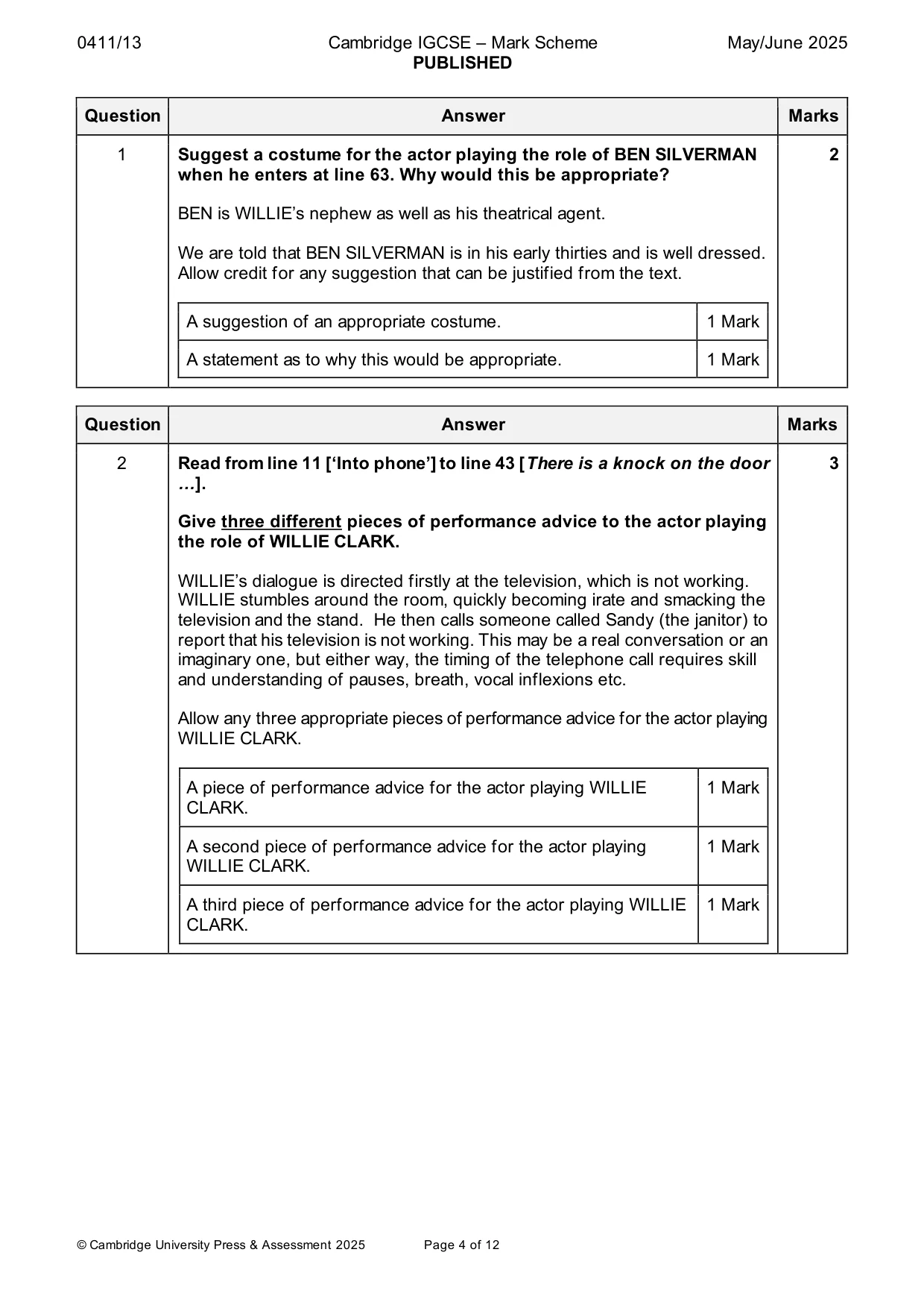 Mark scheme, page 4 of 12