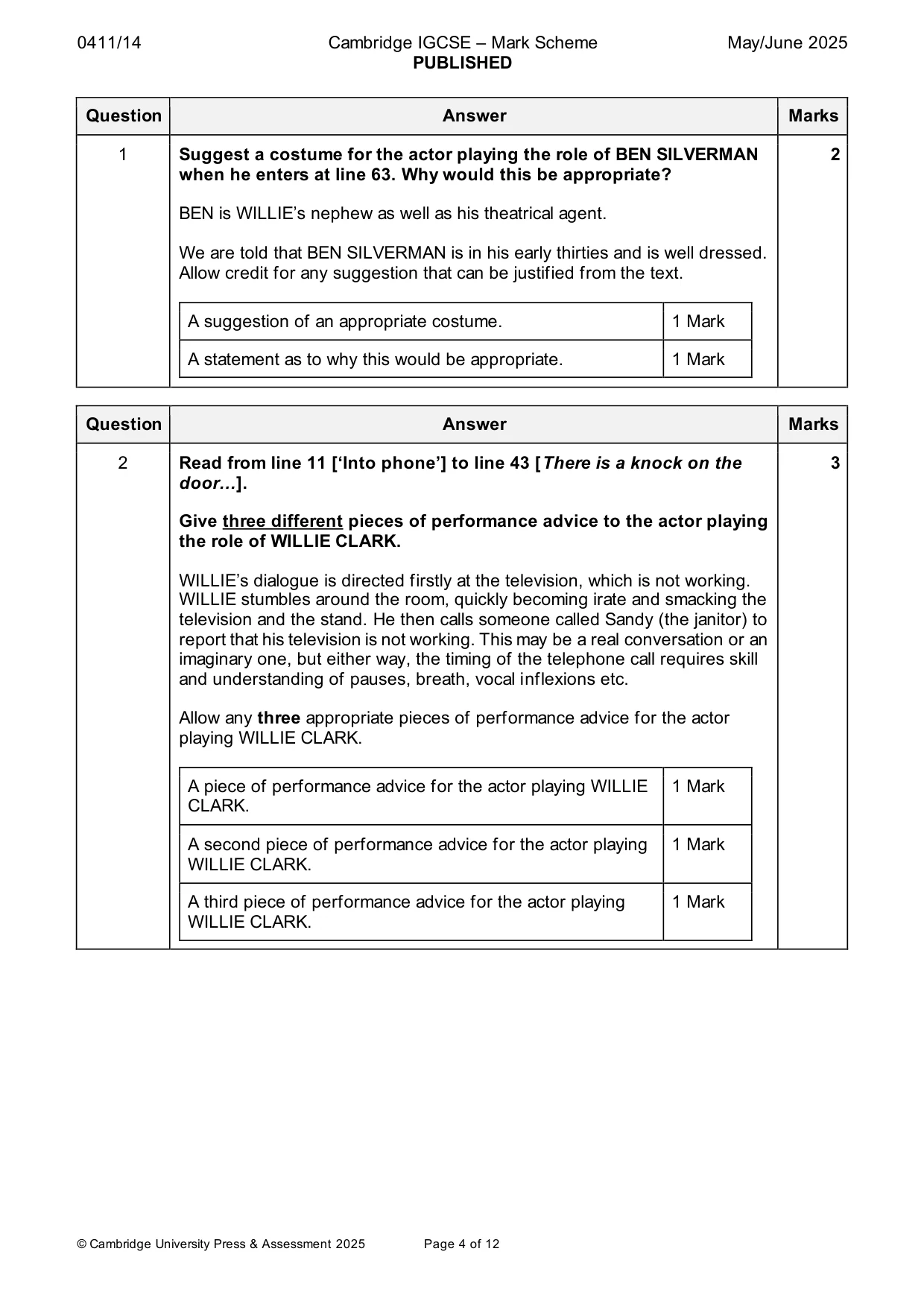 Mark scheme, page 4 of 12