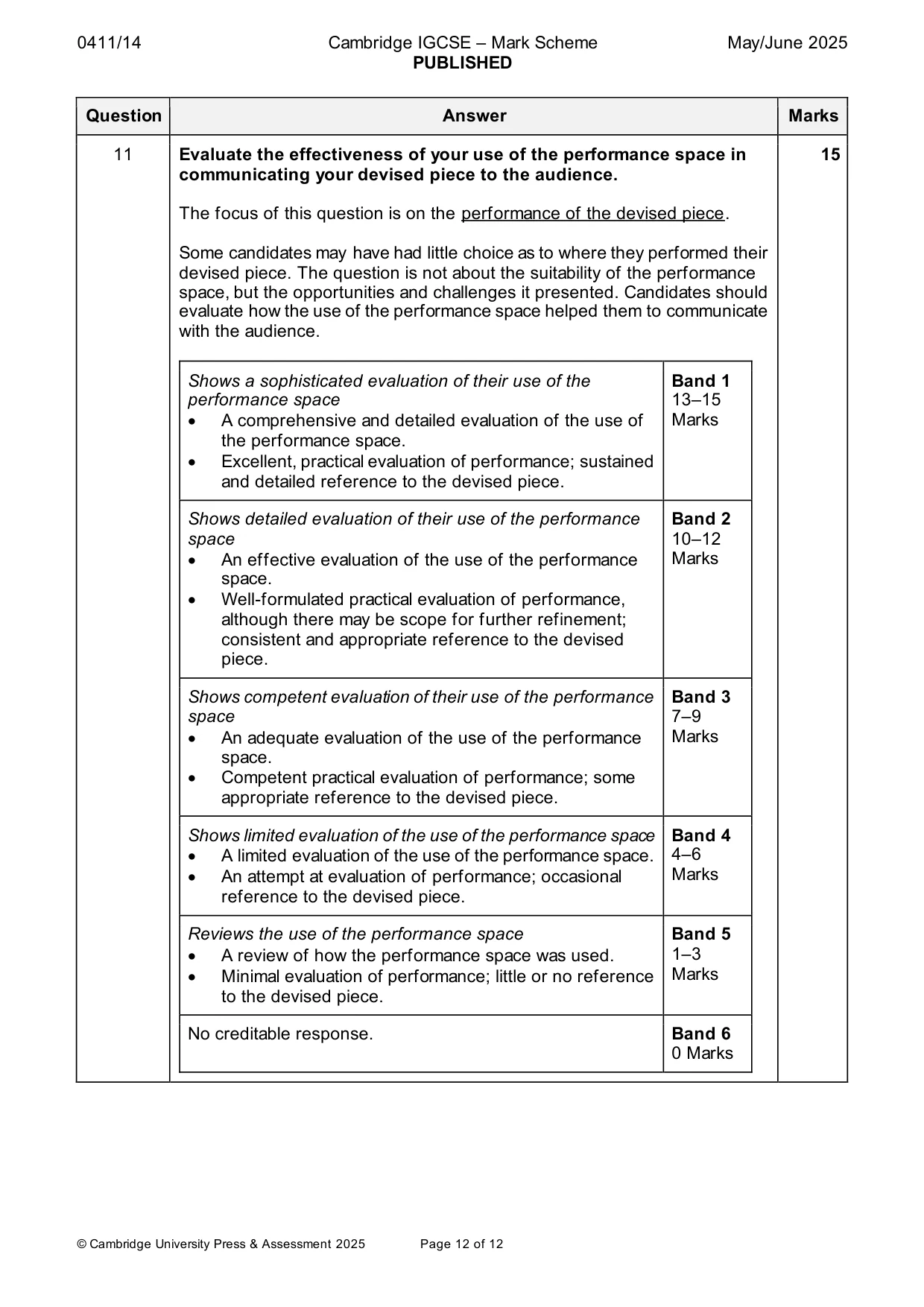 Mark scheme, page 12 of 12