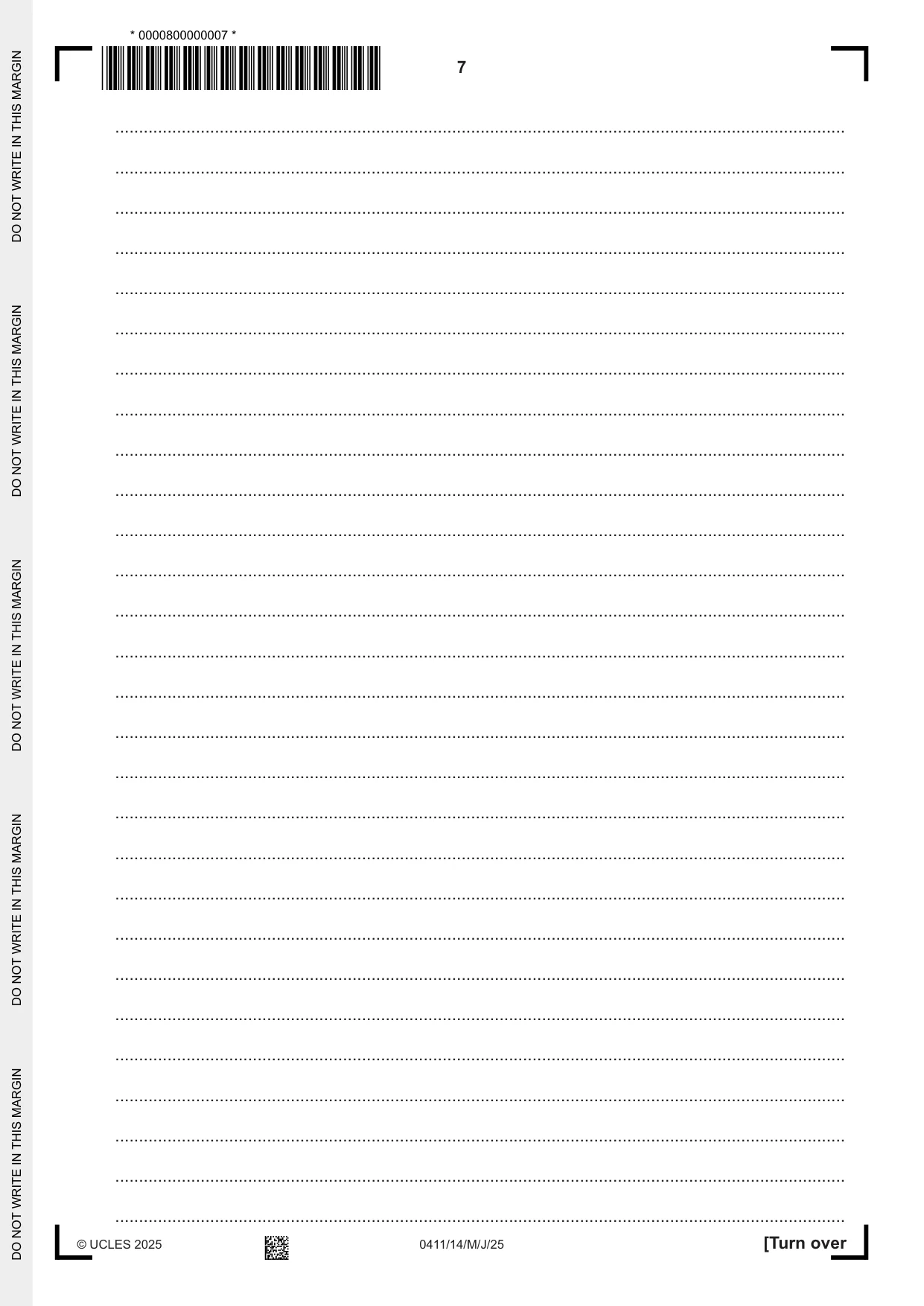 Cambridge IGCSE Drama 0411 2025 May/June Paper 1 · Variant 4 question paper, page 7 of 12