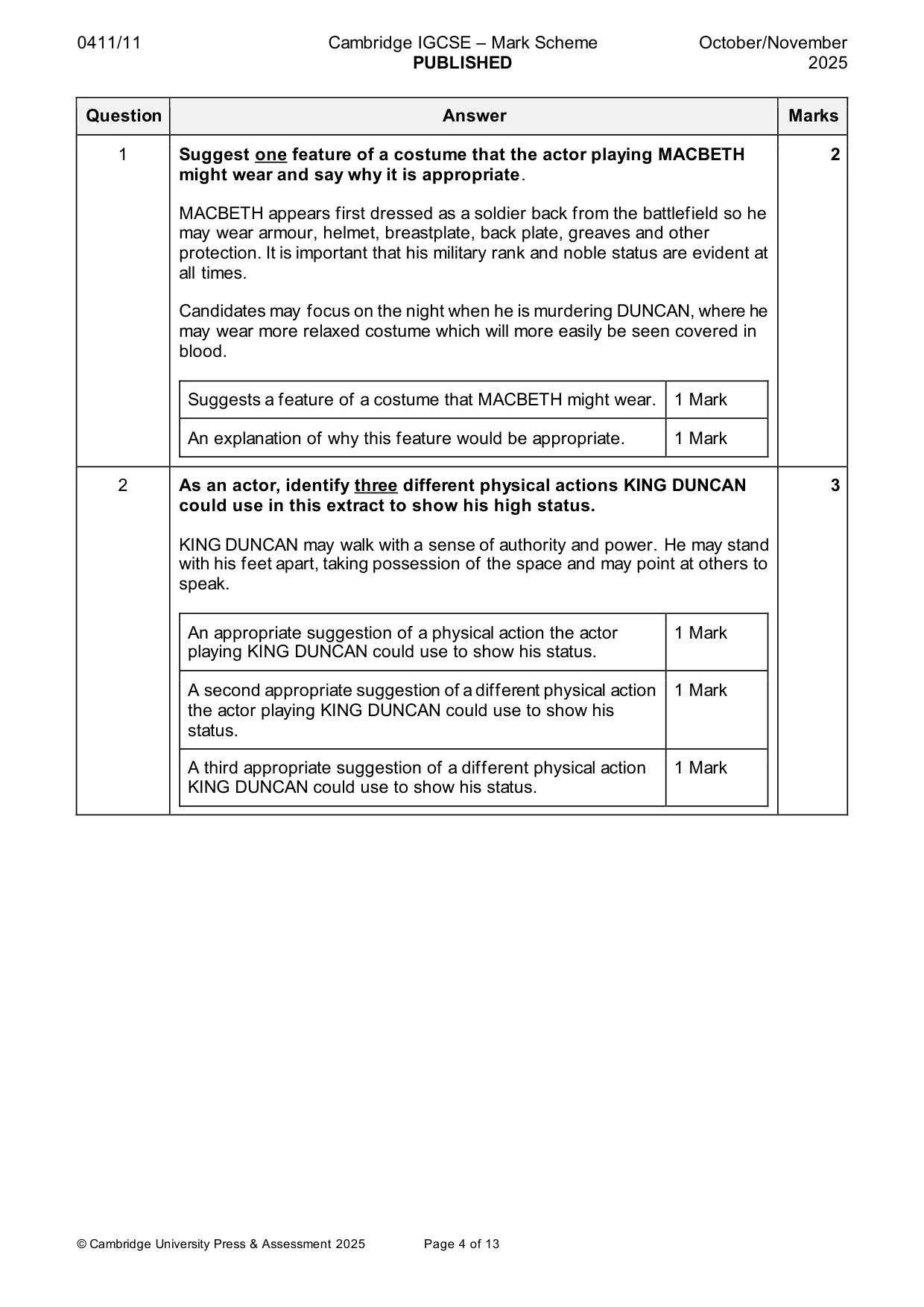 Mark scheme, page 4 of 13