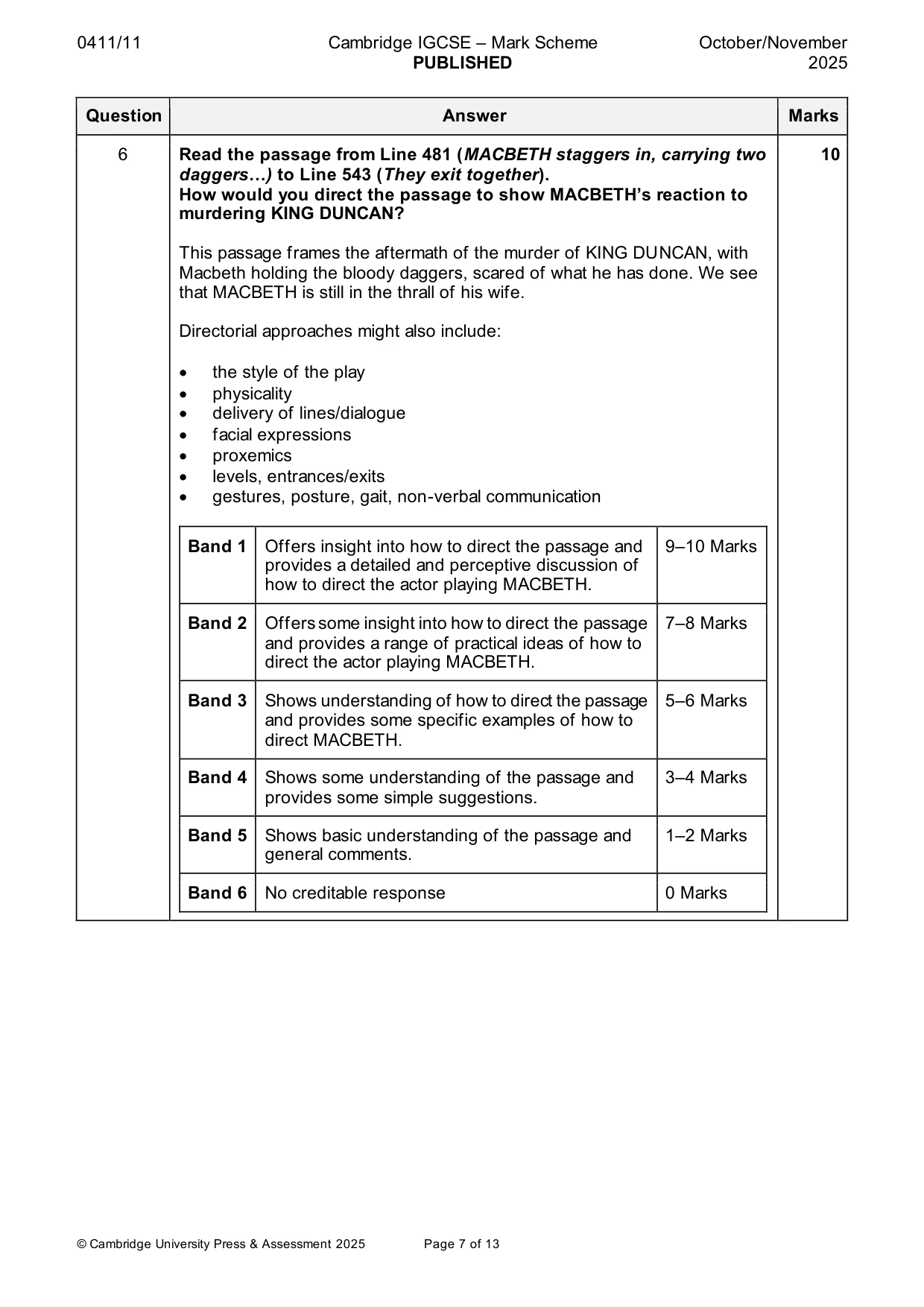 Mark scheme, page 7 of 13