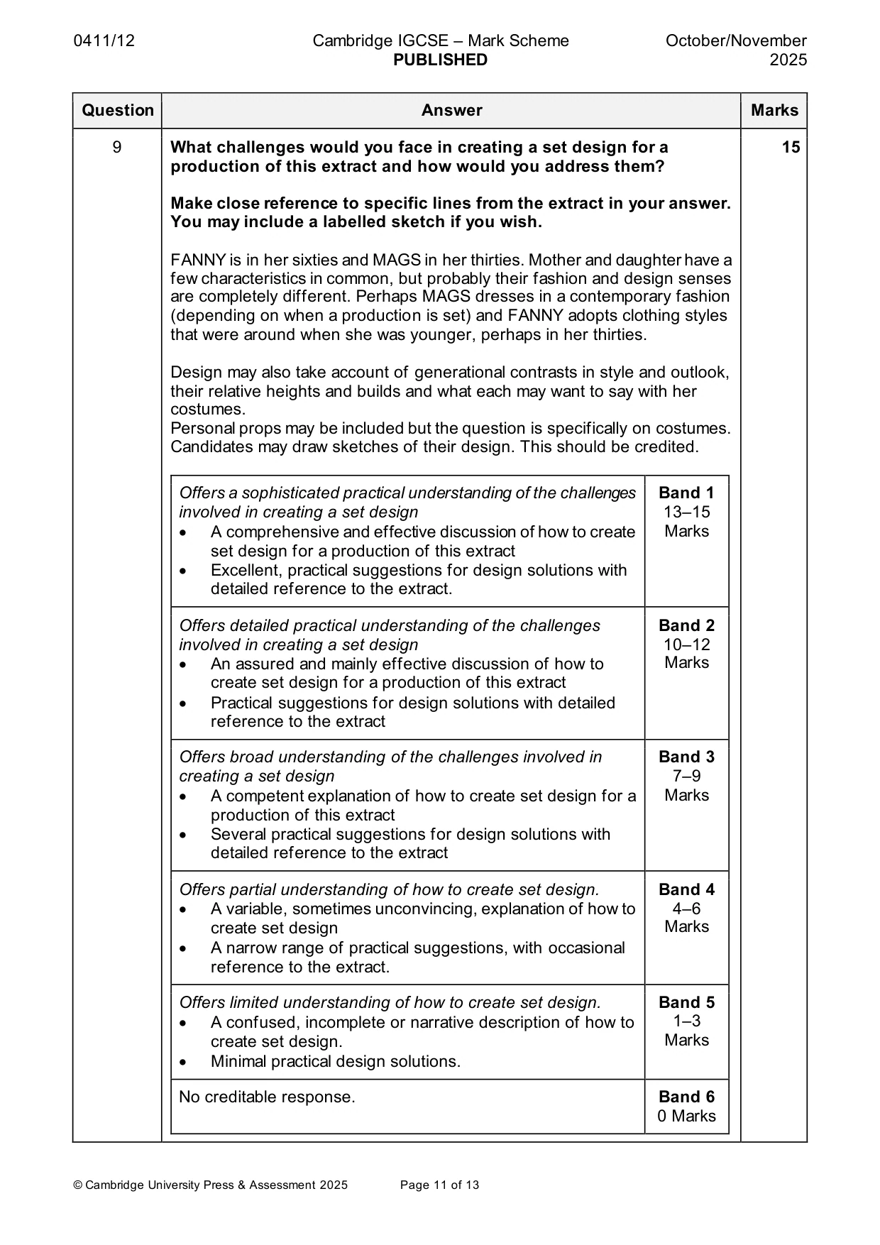 Mark scheme, page 11 of 13