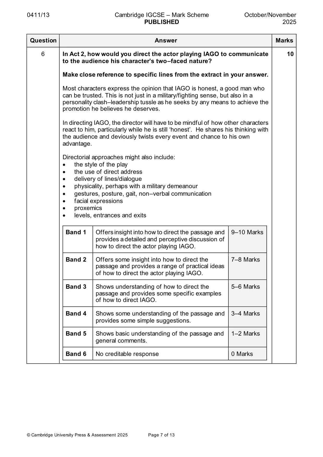 Mark scheme, page 7 of 13