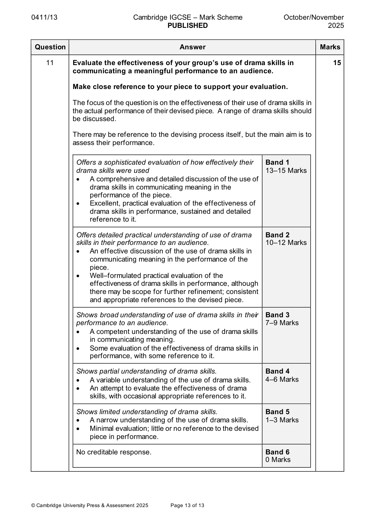 Mark scheme, page 13 of 13