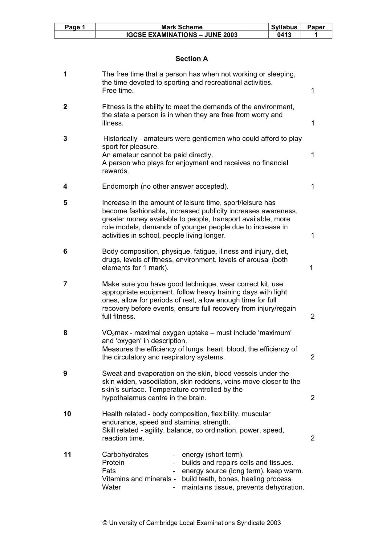 Mark scheme, page 2 of 9