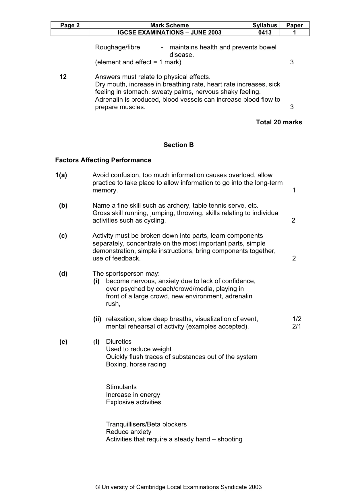Mark scheme, page 3 of 9