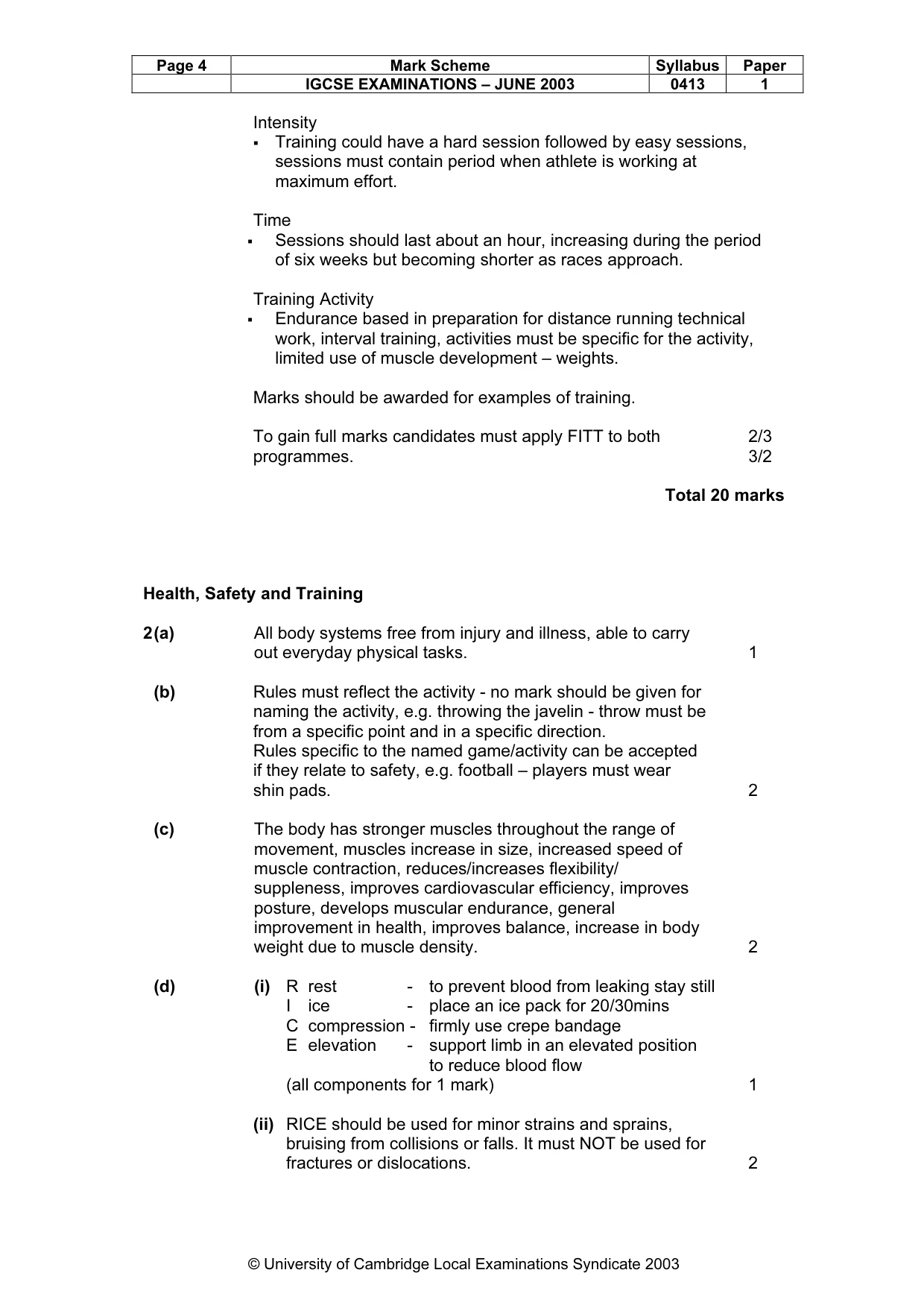 Mark scheme, page 5 of 9