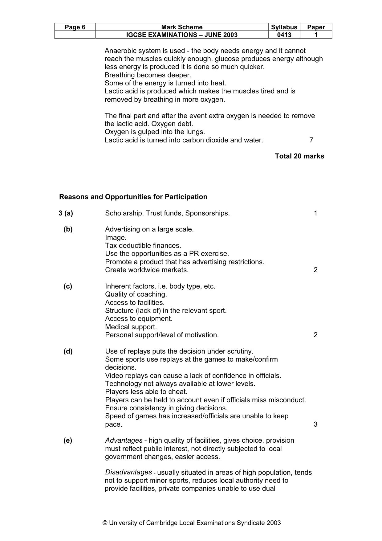 Mark scheme, page 7 of 9