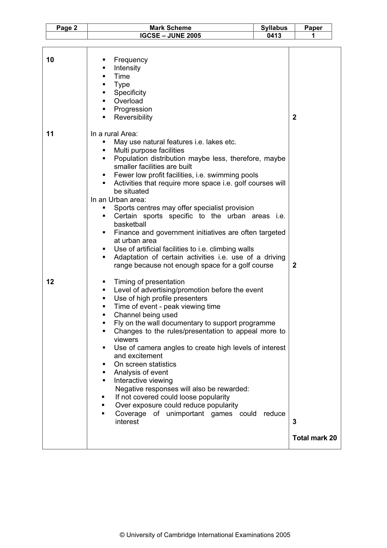 Mark scheme, page 5 of 14