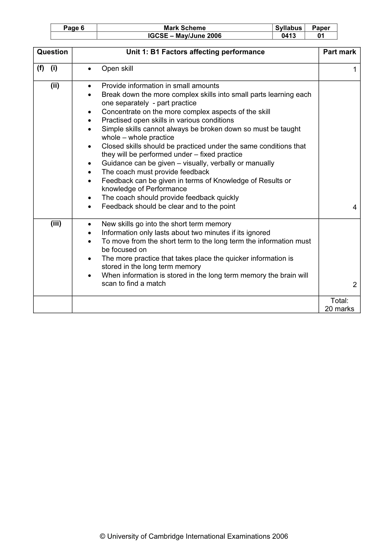 Mark scheme, page 7 of 12