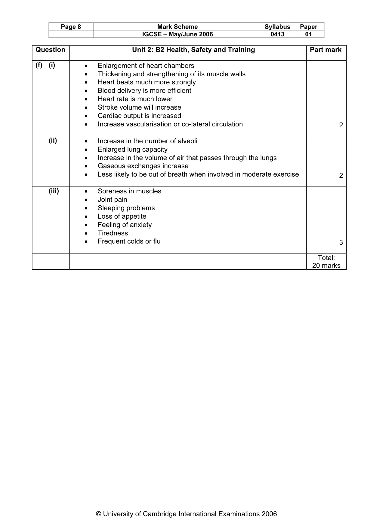 Mark scheme, page 9 of 12