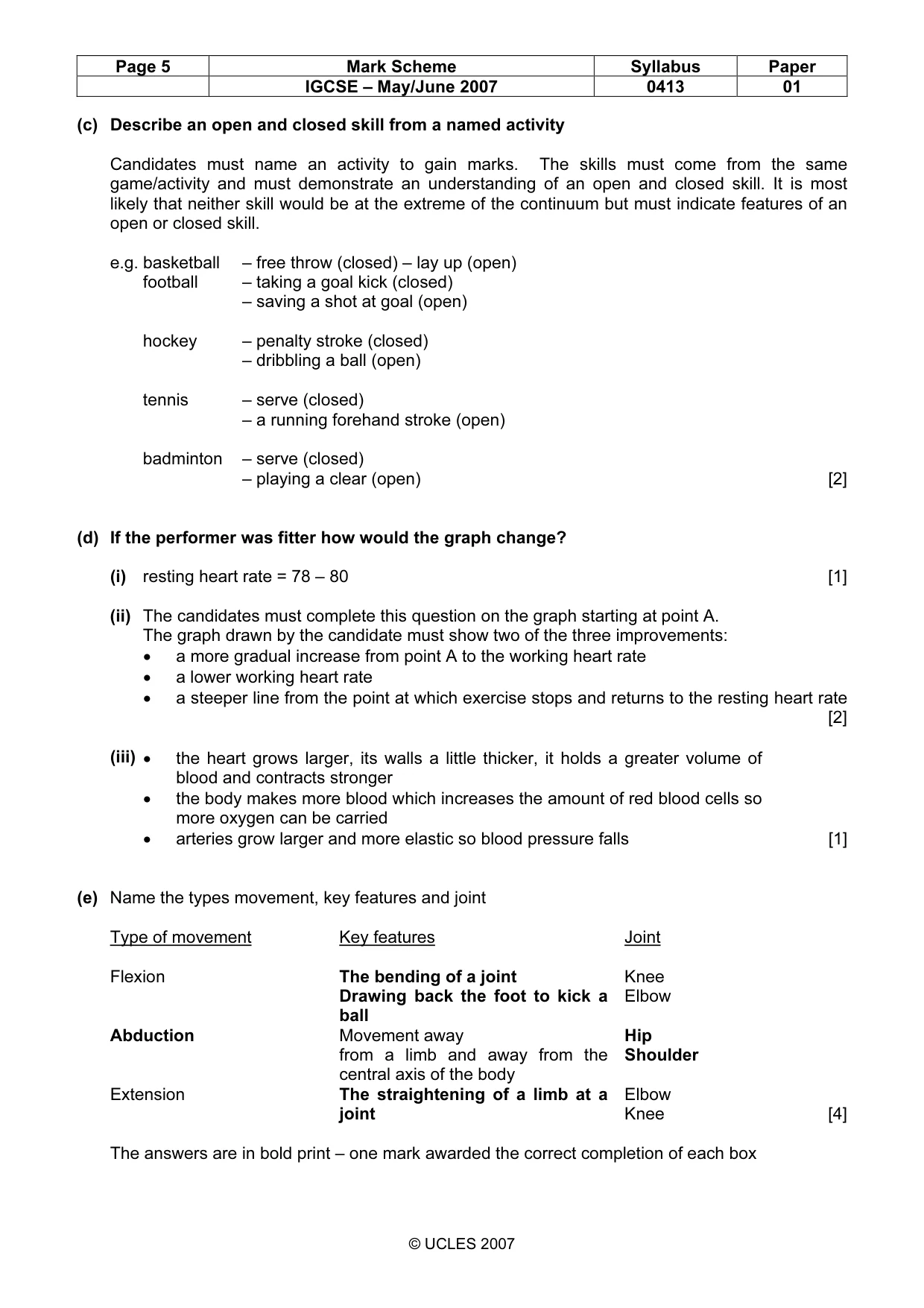 Mark scheme, page 5 of 12