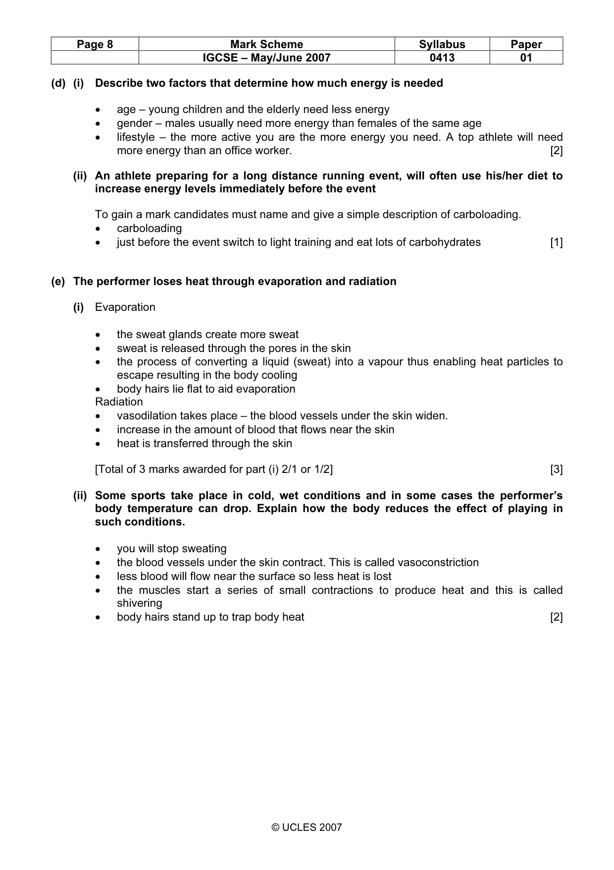 Mark scheme, page 8 of 12