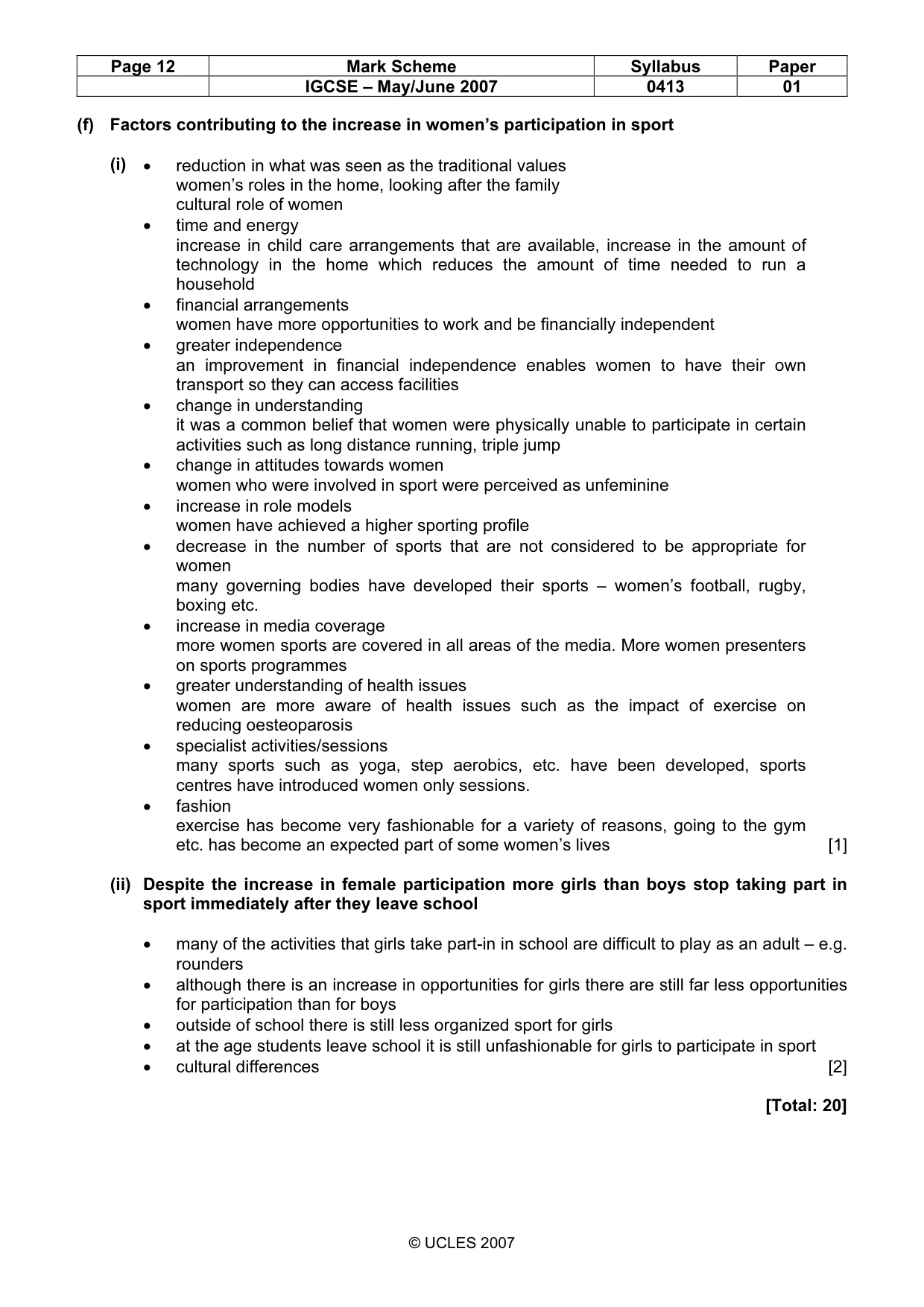 Mark scheme, page 12 of 12