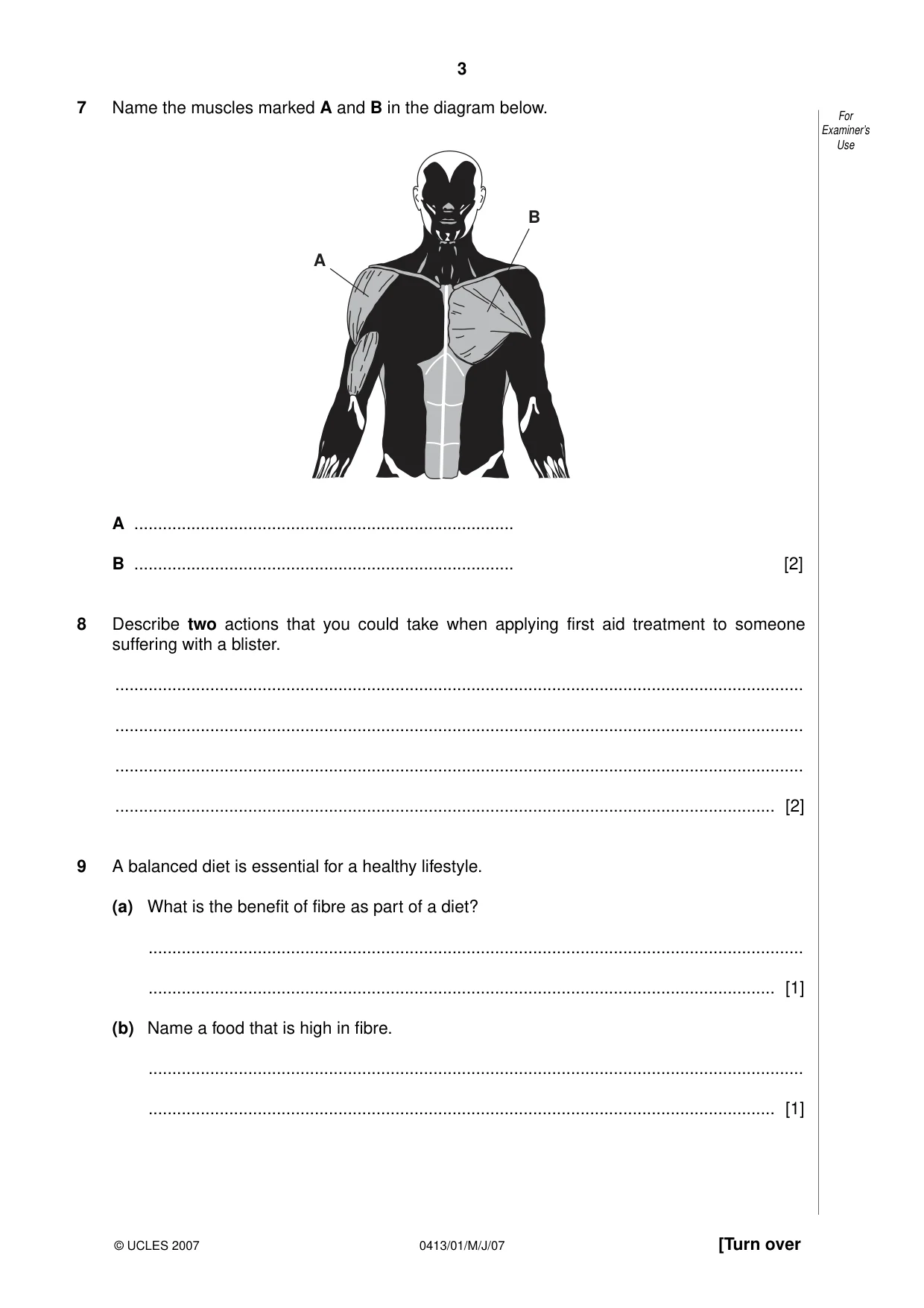 Cambridge IGCSE Physical Education 0413 2007 May/June Paper 1 · Variant 1 question paper, page 3 of 12