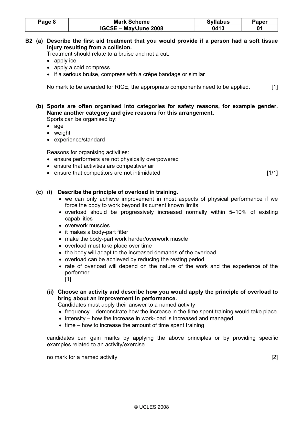 Mark scheme, page 8 of 12