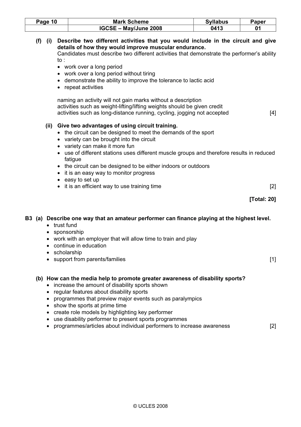 Mark scheme, page 10 of 12