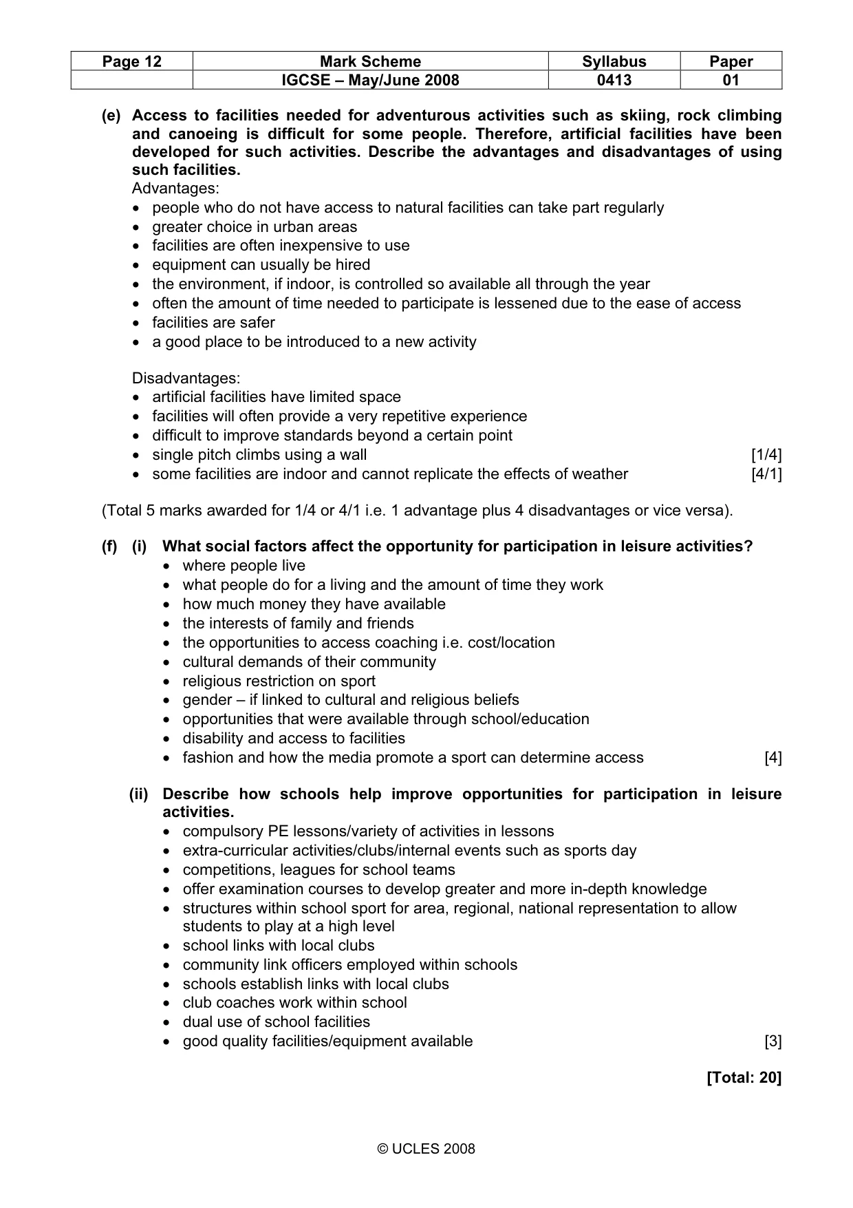 Mark scheme, page 12 of 12