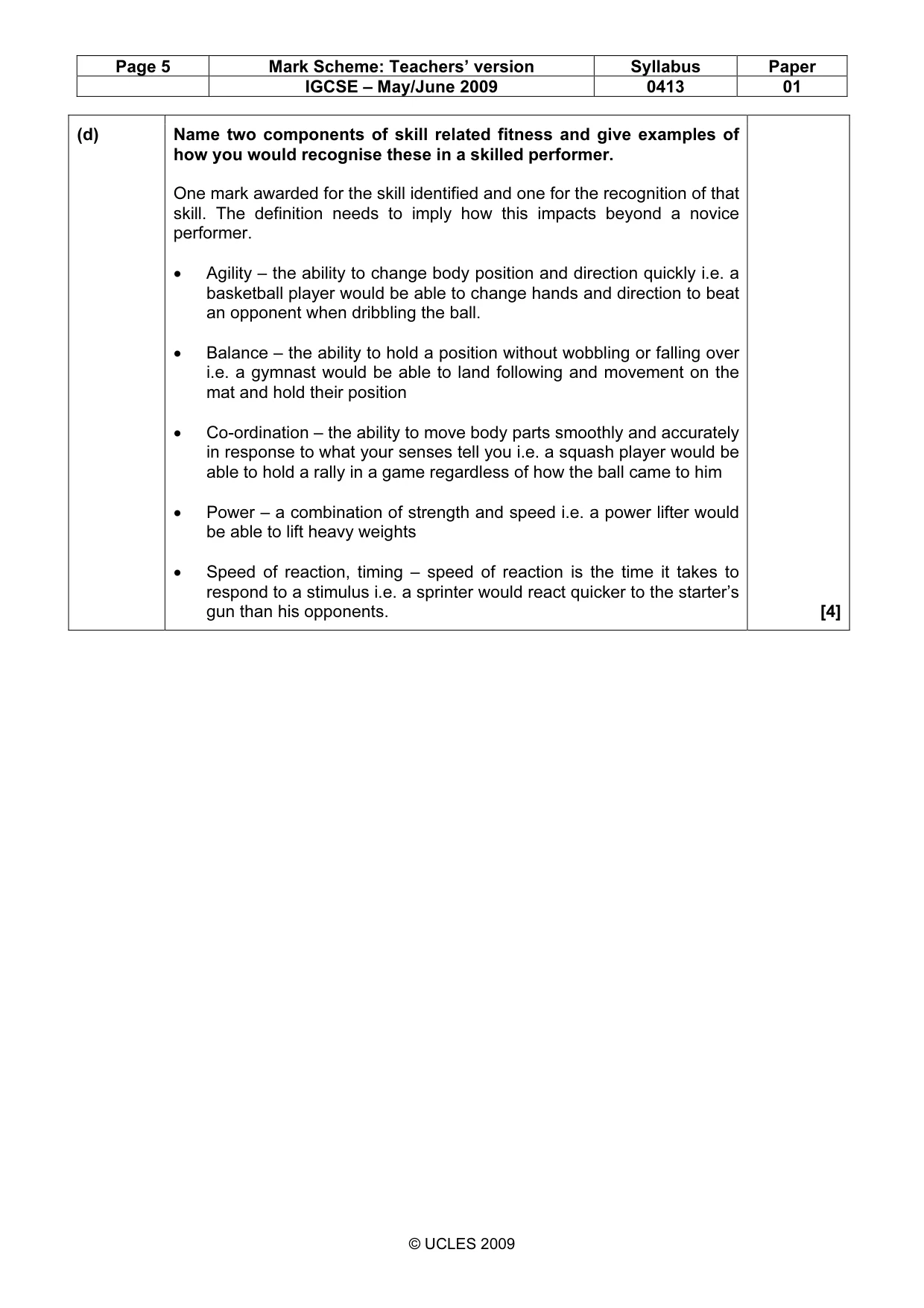 Mark scheme, page 5 of 13