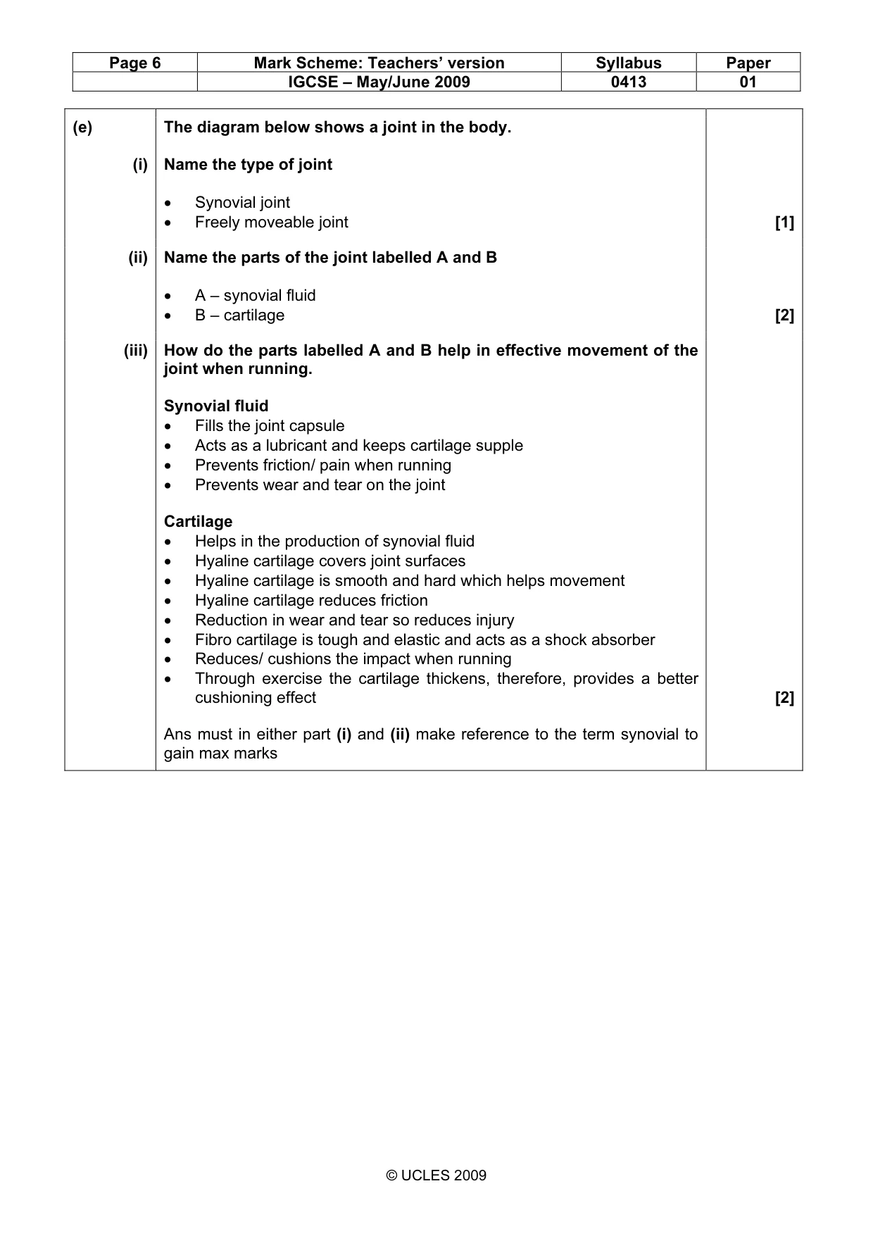 Mark scheme, page 6 of 13