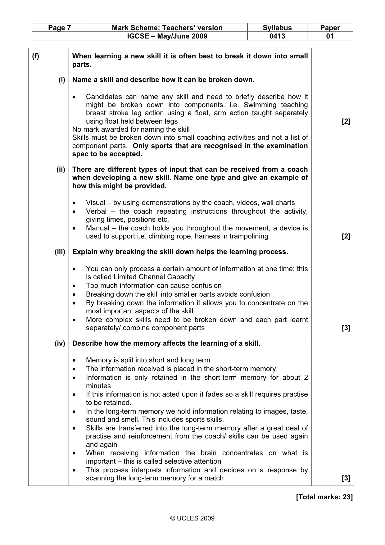 Mark scheme, page 7 of 13