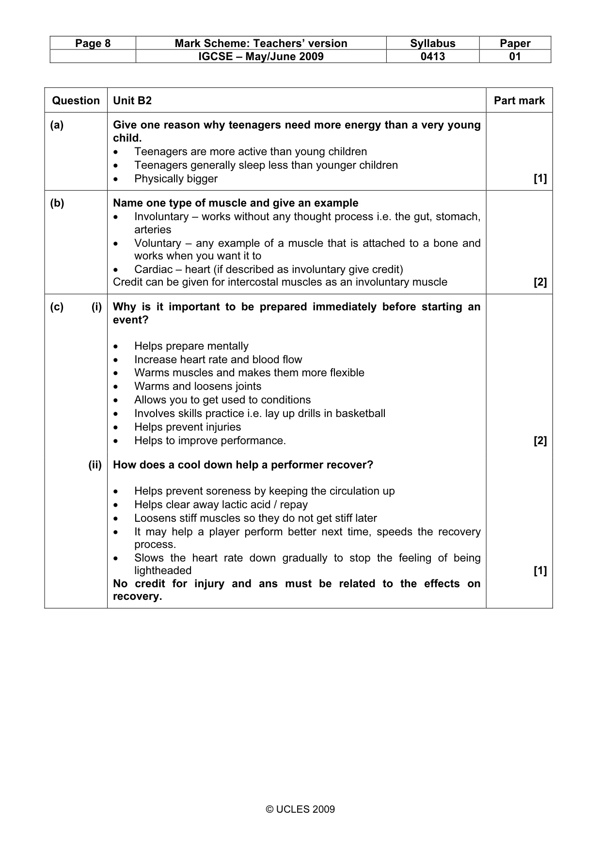 Mark scheme, page 8 of 13