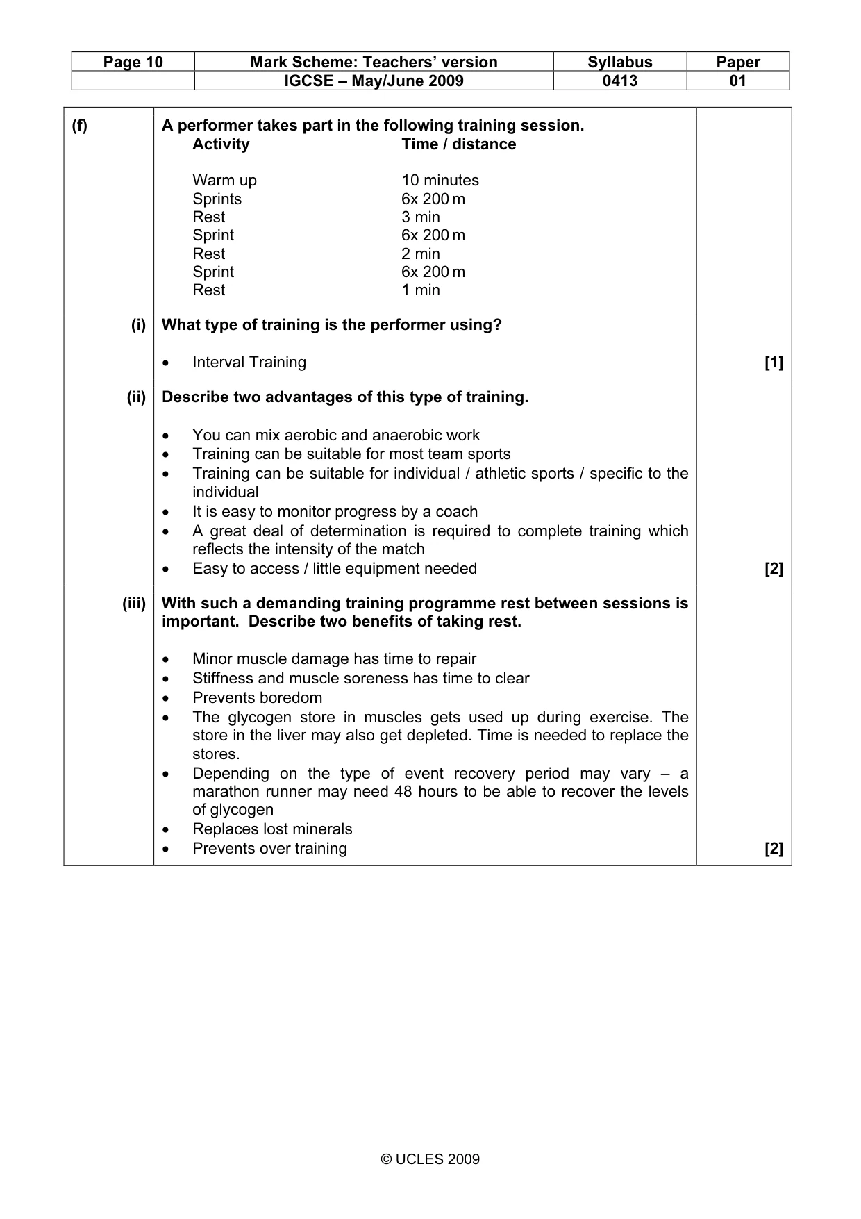Mark scheme, page 10 of 13