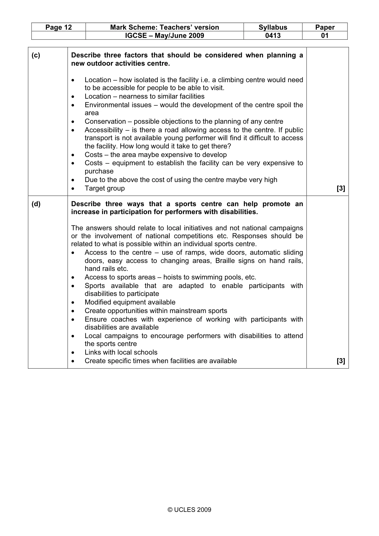 Mark scheme, page 12 of 13