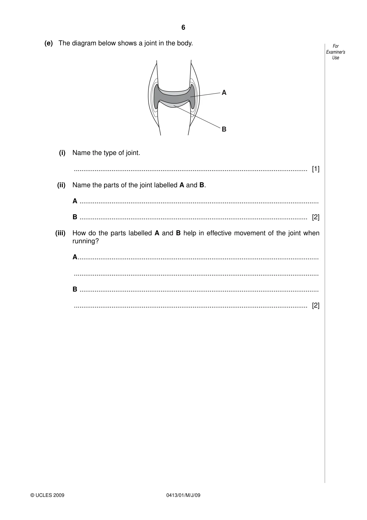 Cambridge IGCSE Physical Education 0413 2009 May/June Paper 1 · Variant 1 question paper, page 6 of 16