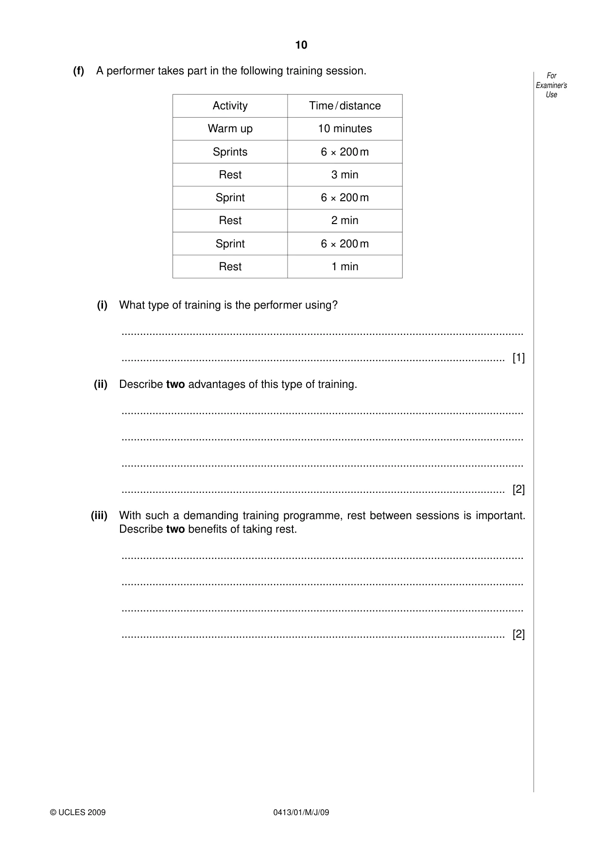 Cambridge IGCSE Physical Education 0413 2009 May/June Paper 1 · Variant 1 question paper, page 10 of 16